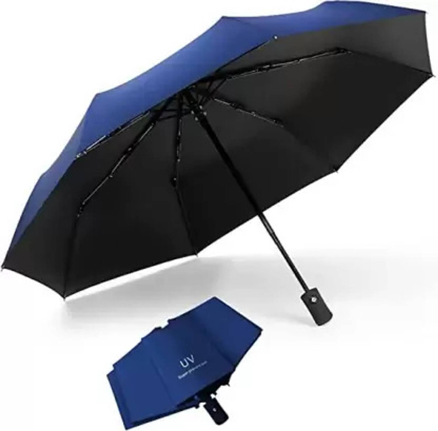 Cairoman 2 fold Auto Open Polyester Men/Women UV Protection Monsoon/Rainy & Sun Umbrella Umbrella