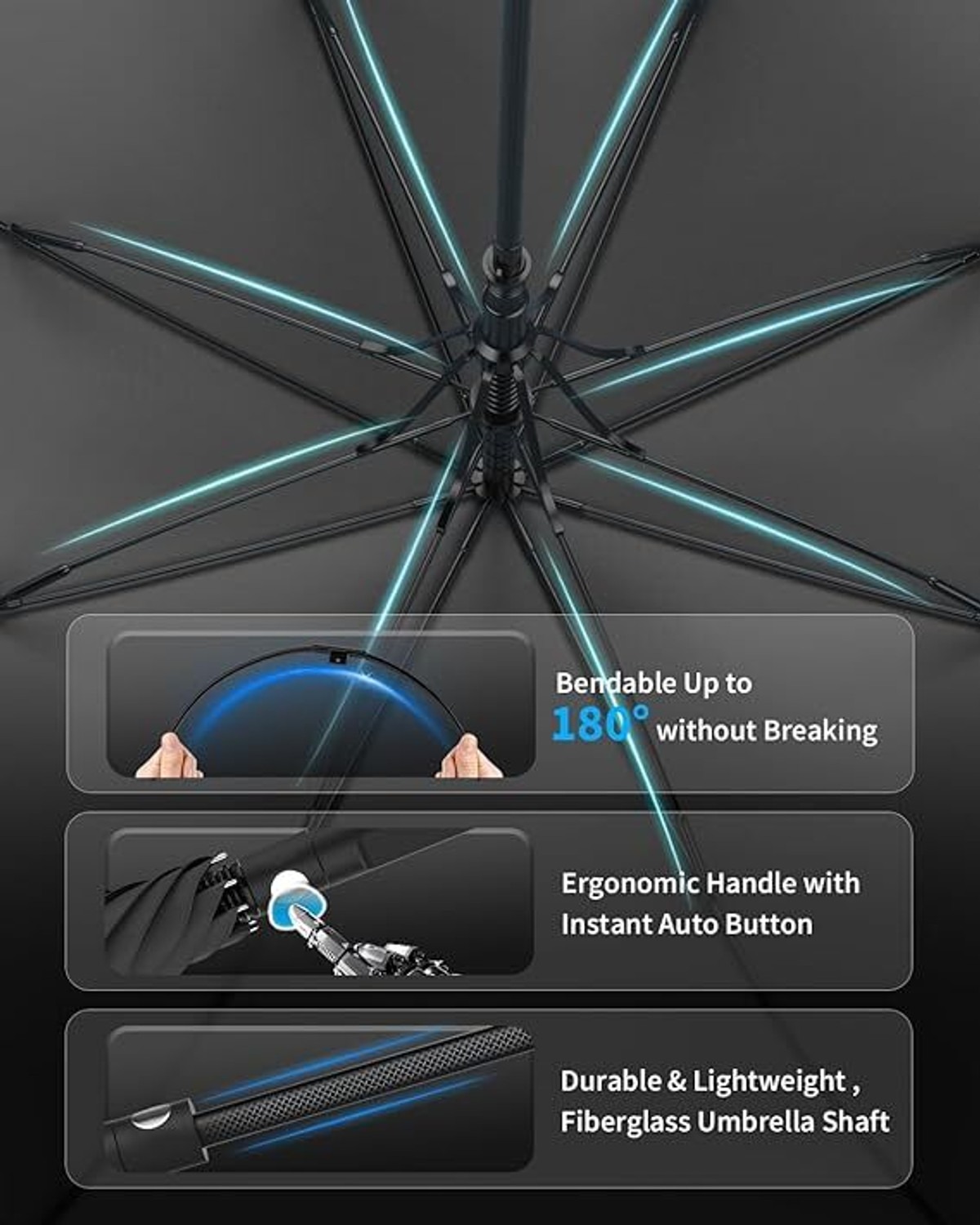 Image of harimart protection long and big size 30'' golf umbrella Umbrella