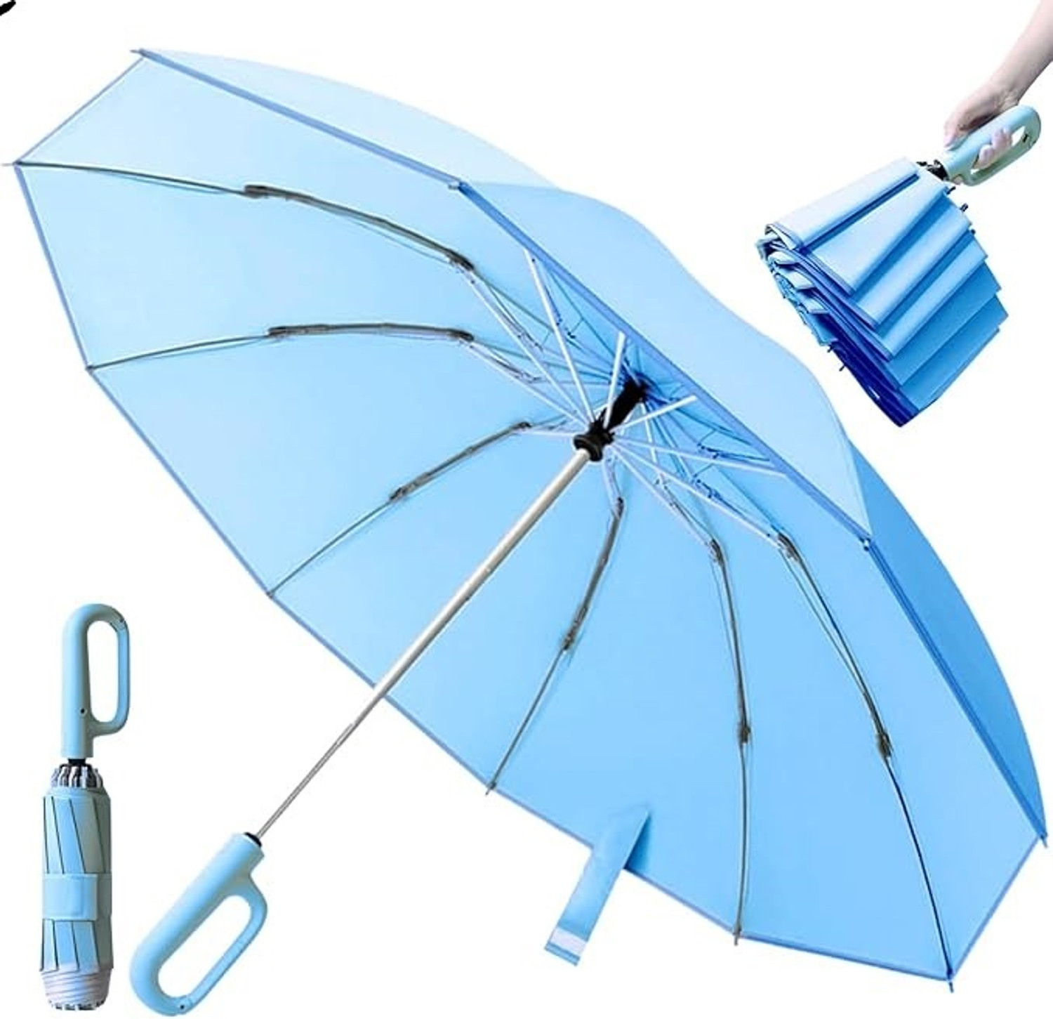 Image of RIBS UV Protection Coated 3Fold Umbrella,Auto Open Travel for Men@Women Umbrella