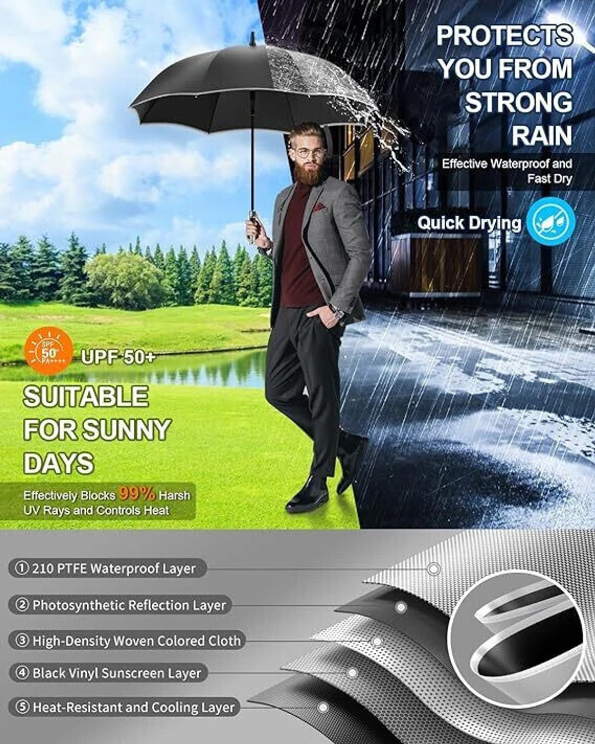Image of REMICH Big Size Windproof Rolls Royce Umbrella High Quality Golf Umbrella Umbrella