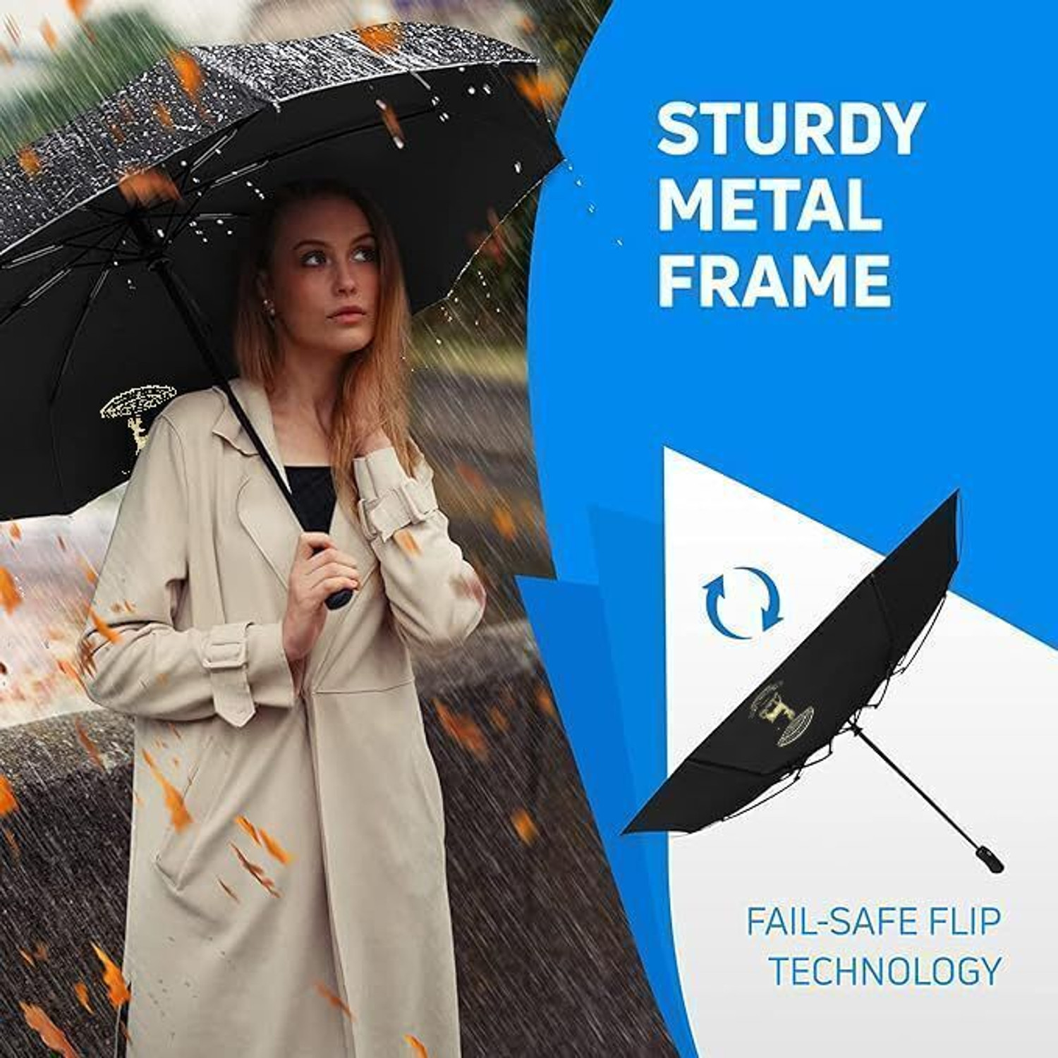 Image of STAG 21.5 Inches 2 Fold Automatic Open type Nylon Umbrella