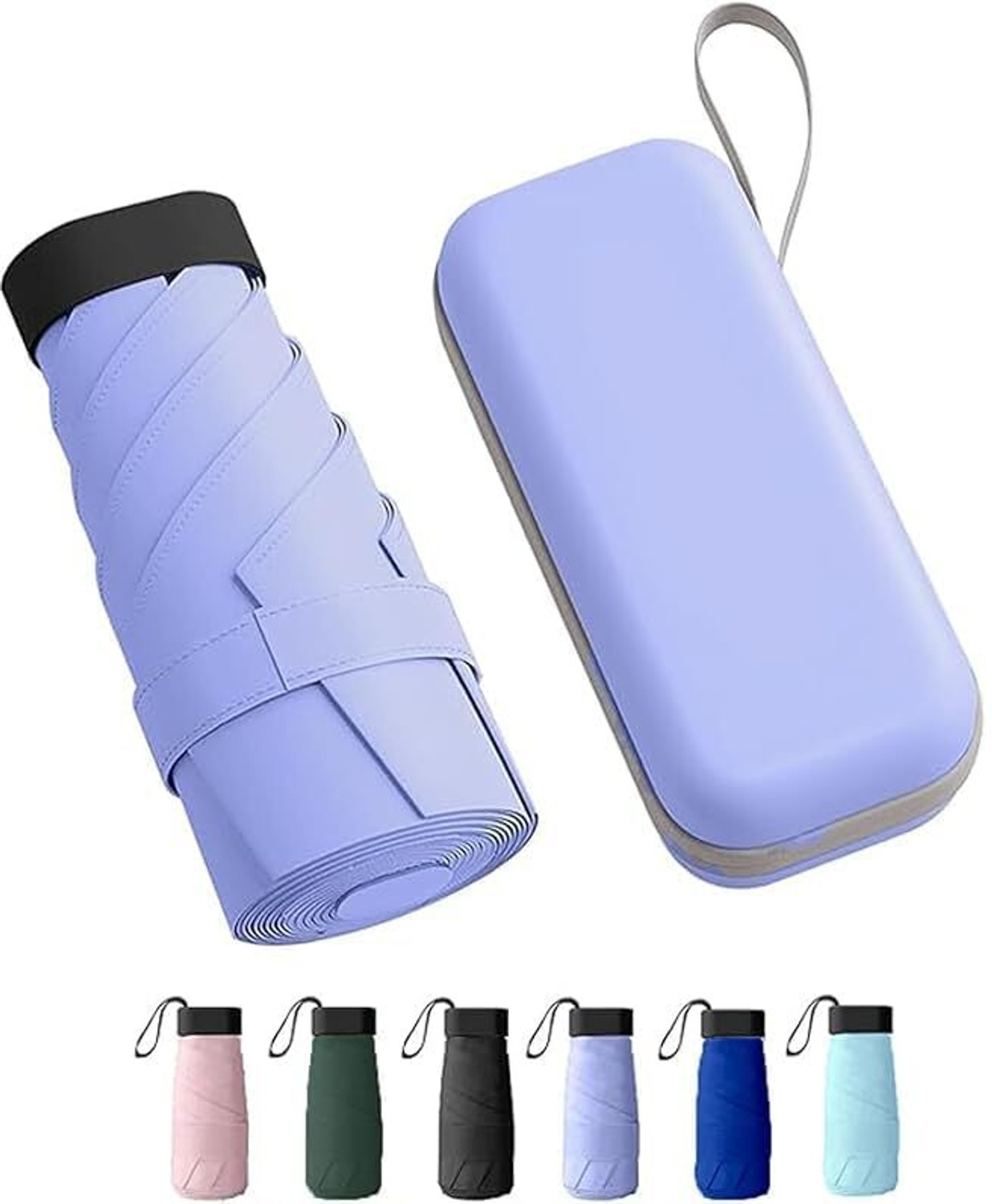 Image of RainMat Travel Mini UV Protection Manual Open 6 Ribs Sun & Rain, with Case -2026 Umbrella