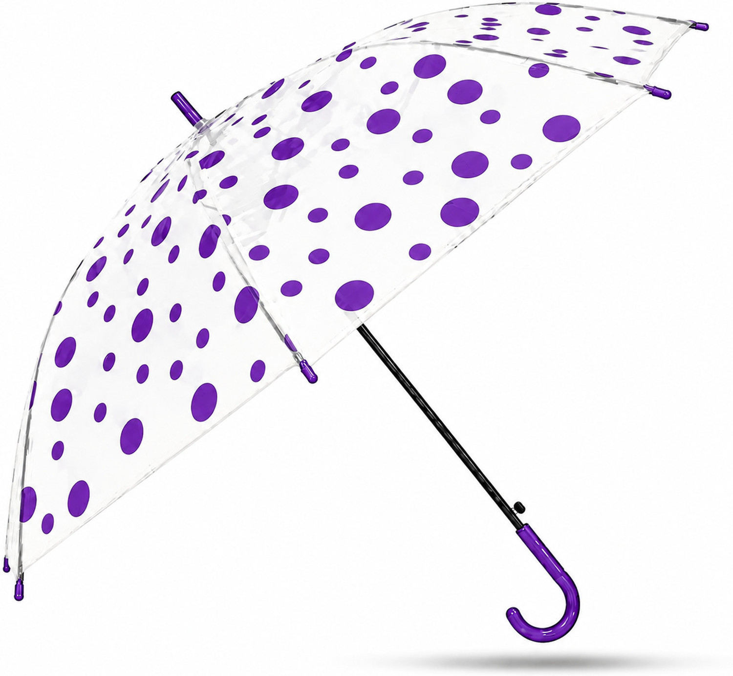 Image of Rainora Black Auto Open Stick Umbrella with Large Canopy Umbrella