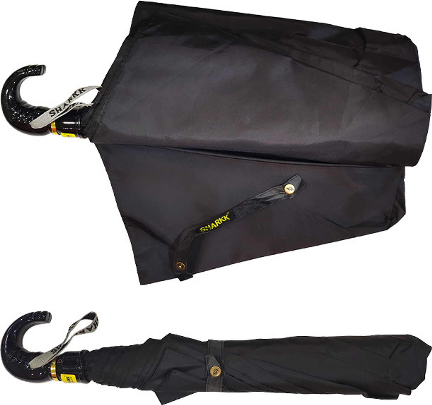 Image of Sharkk DICTATOR 59 2-Fold Heavy-Duty Black Umbrella for Men Umbrella