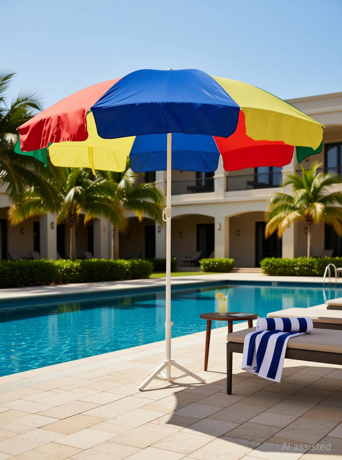 BLUEBUDS Outdoor Garden Umbrella 7 Feet With Stand 40inch/7ft for Hotels And Restaurent Umbrella