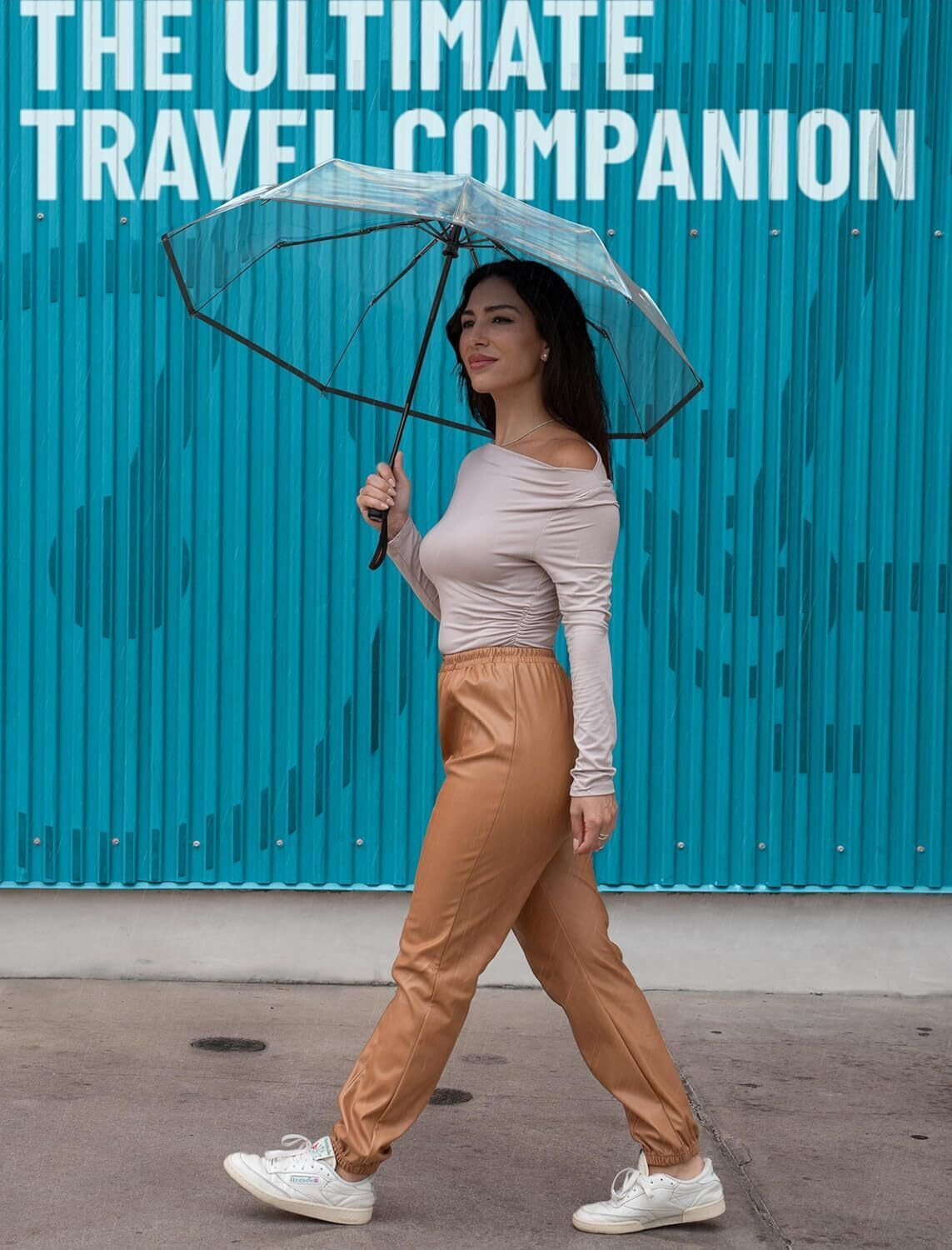 Image of VOGARD Windproof Travel Umbrella Compact Auto Folding Umbrella for Rain & Sun Umbrella