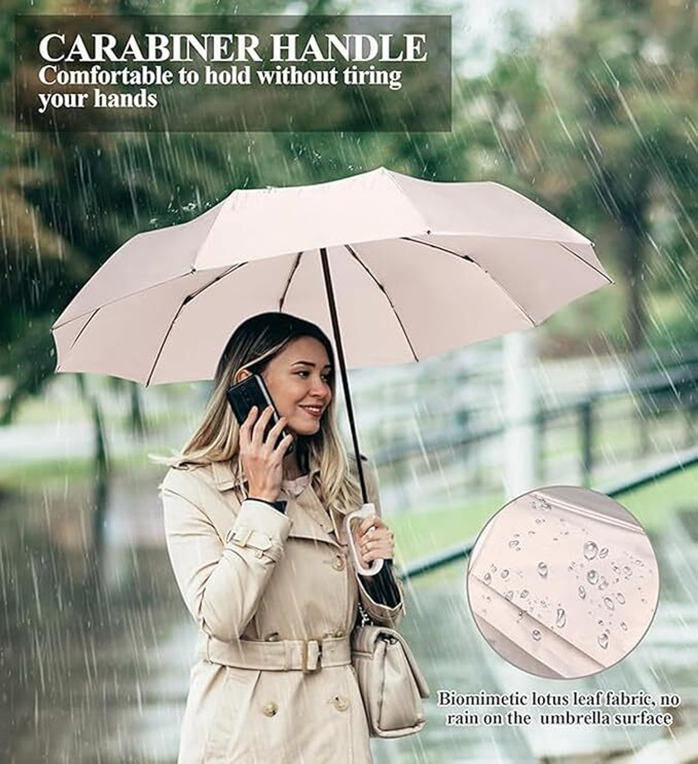 Image of Bravo Bells 3 Fold Auto Open & Close Windproof Ultra-Light UV Rain Protection travel Umbrella