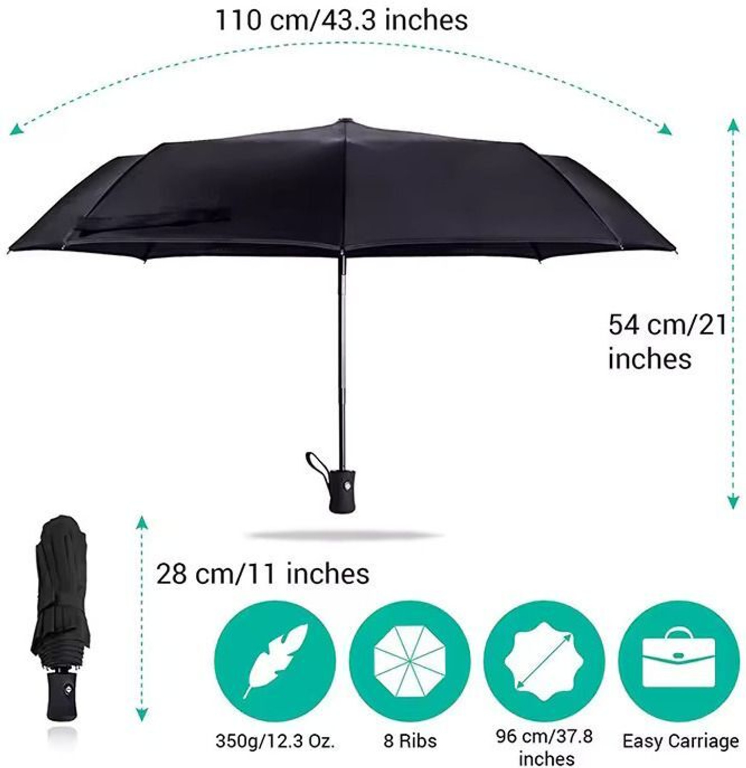 Image of E-ECL Automatic Open Umbrella To Protect From Rain And Sun UV Umbrella
