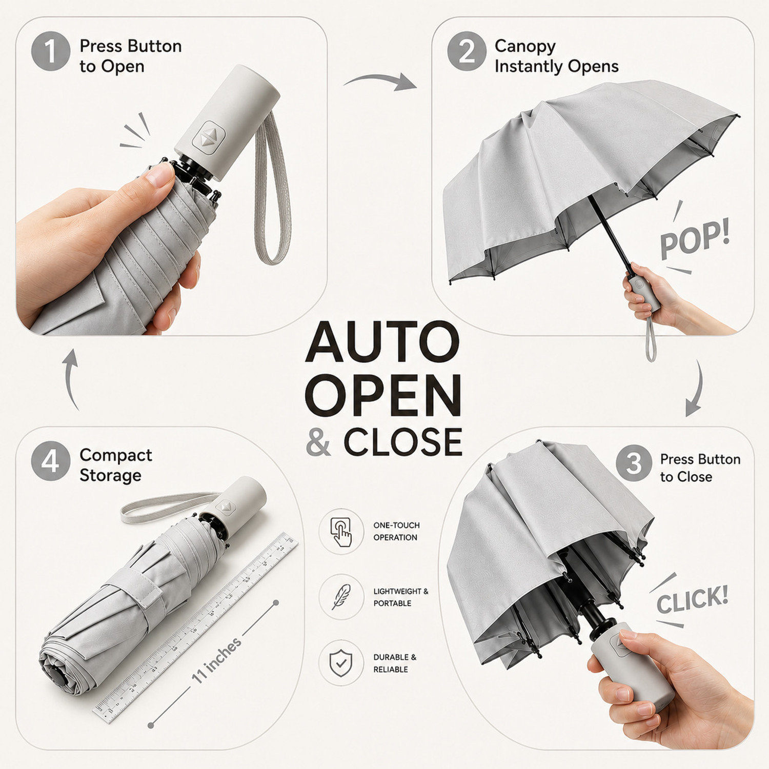 Image of AshandRoh Strong Windproof Large Golf Umbrella with Comfortable Wooden Handle Umbrella