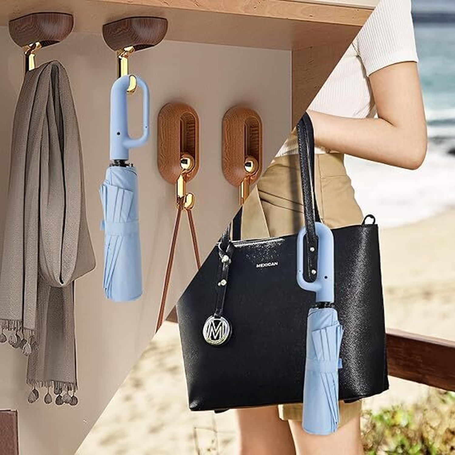 Image of Toriyox Travel Umbrella Reverse Rain and Sun Windproof Compact, Automatic Open Close Umbrella