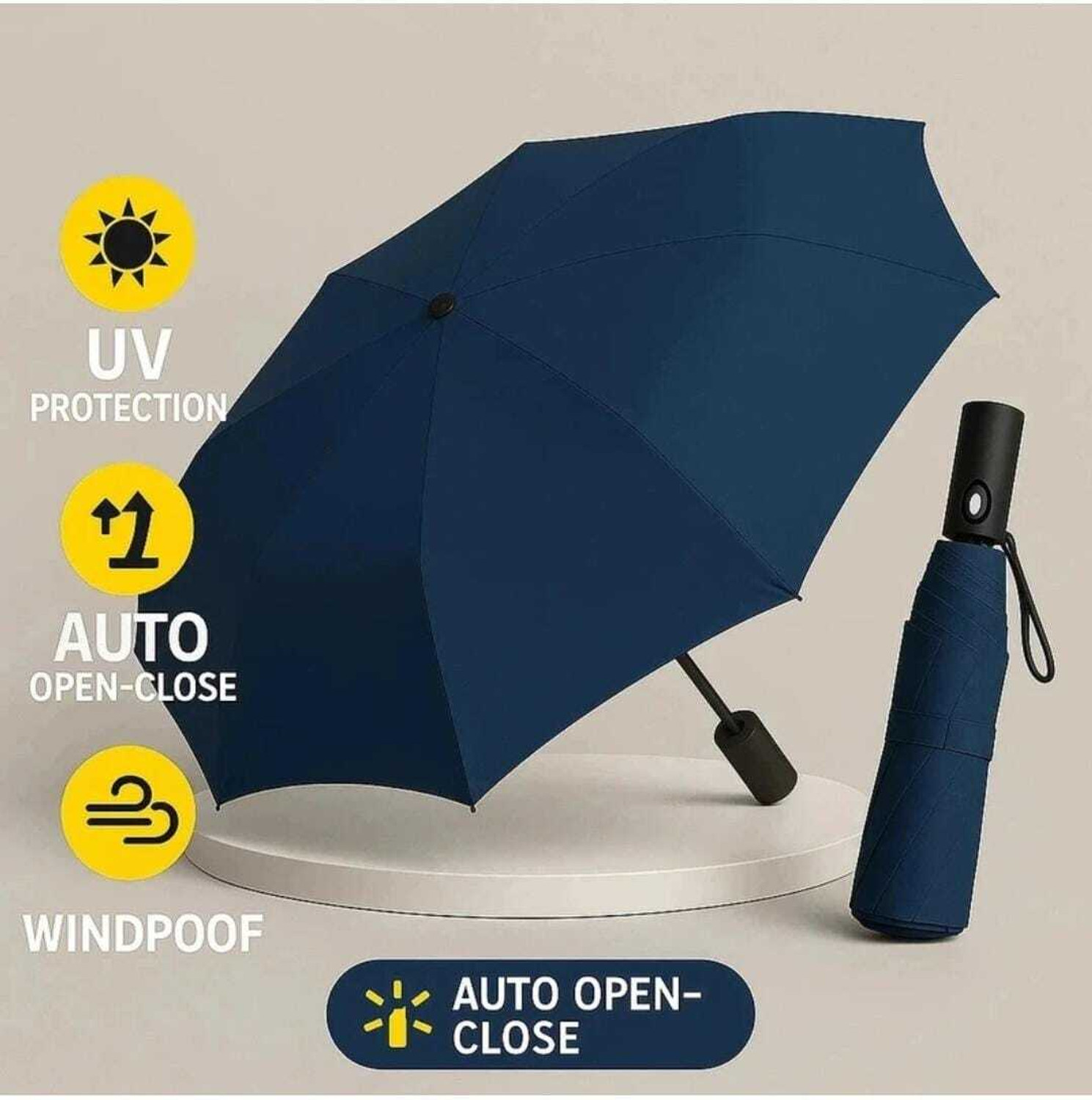 Image of Fraygon UV Foldable Umbrella | Windproof Auto Chhata for Men & Women Umbrella