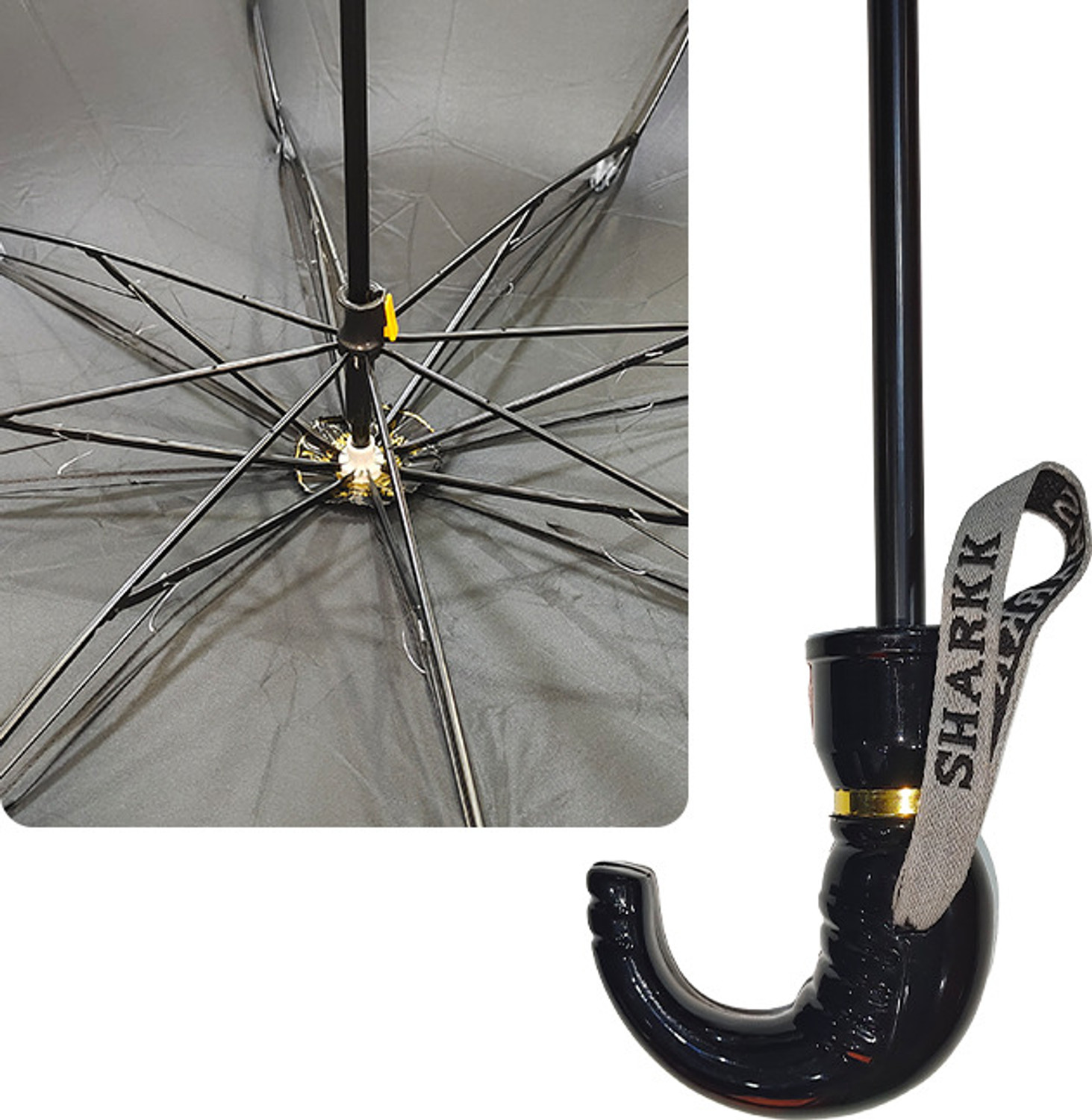 Image of Sharkk DICTATOR 59 2-Fold Heavy-Duty Black Umbrella for Men Umbrella