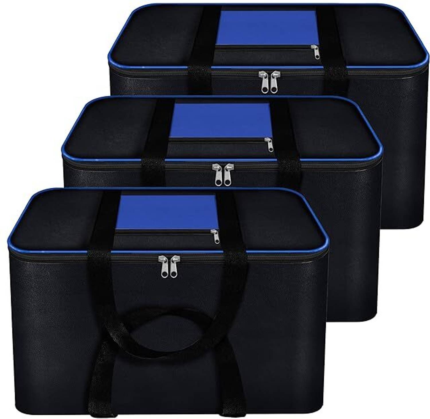 Anaaya Craft Non Woven Moisture-Proof Clothes Storage Bag with Zipper & Handle Pack of 3