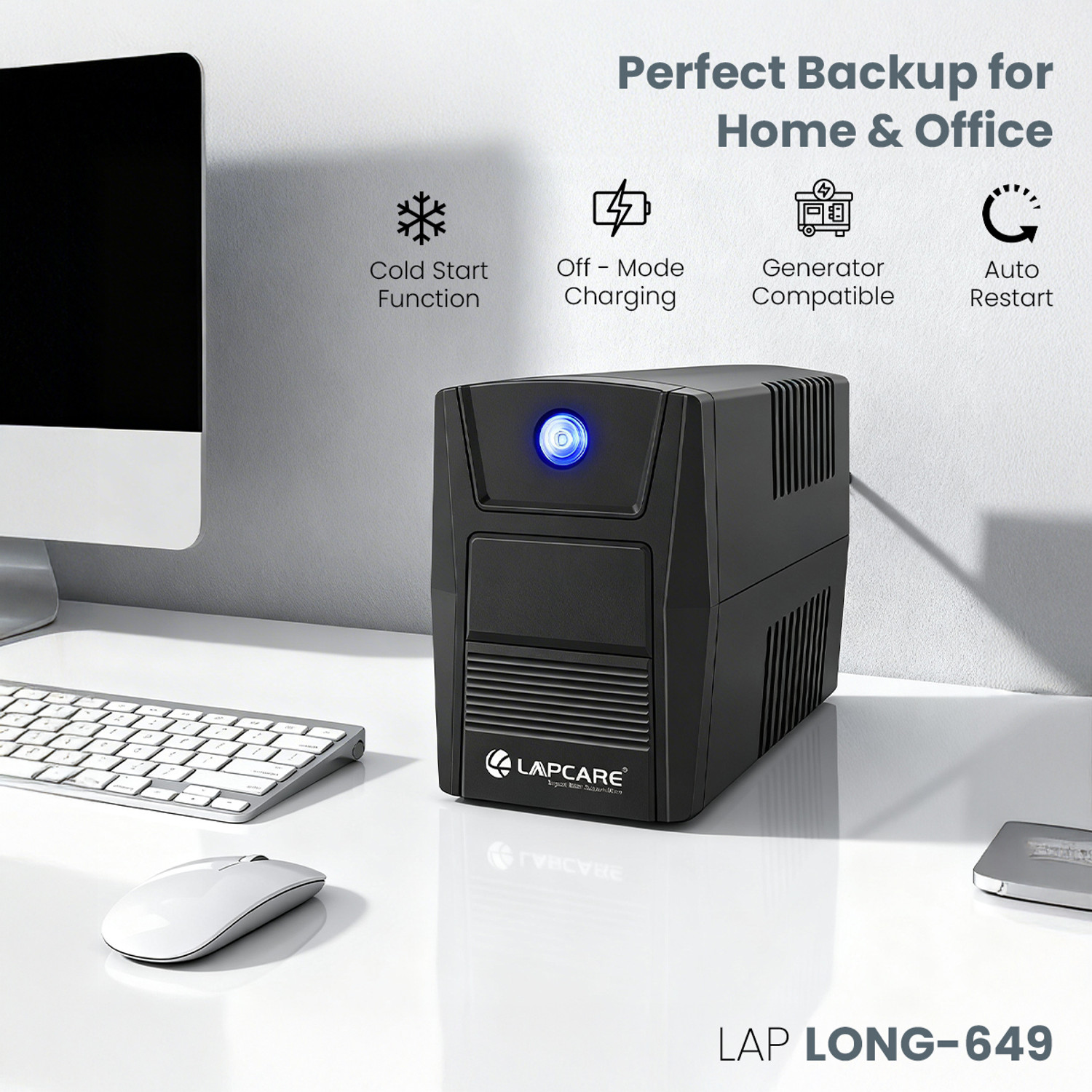 Image of LAPCARE LAP LONG-649 LAP LONG-649 240 V Line-interactive Rack-mount Model UPS with Overload Protection 3 Outlet Plugs