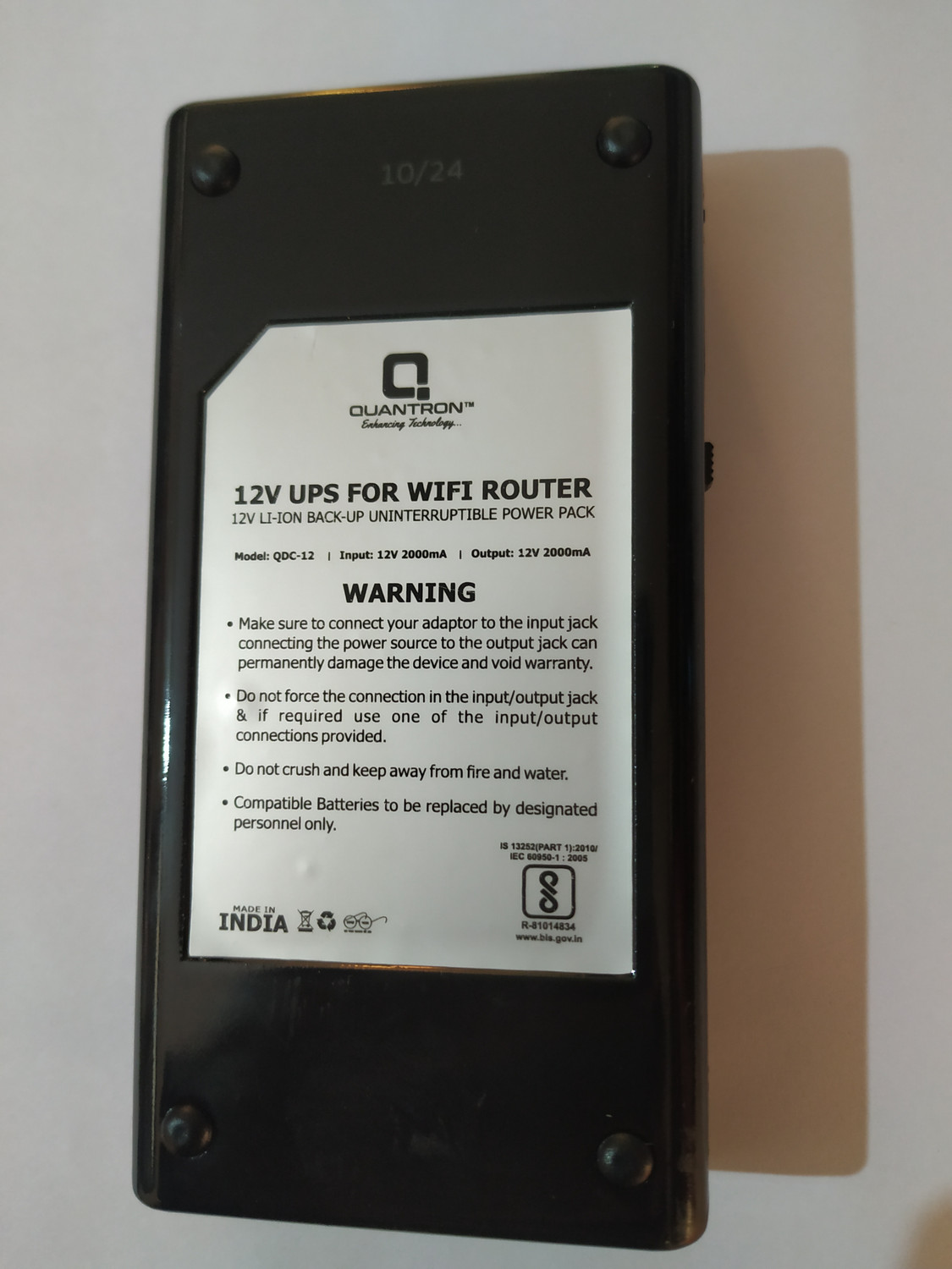 Image of DEVBHOOMI DB- QDC-12 VOLT - UPS FOR WIFI ROUTER. 12 V Offline /Standby Rack-mount Model UPS 2 Outlet Plugs