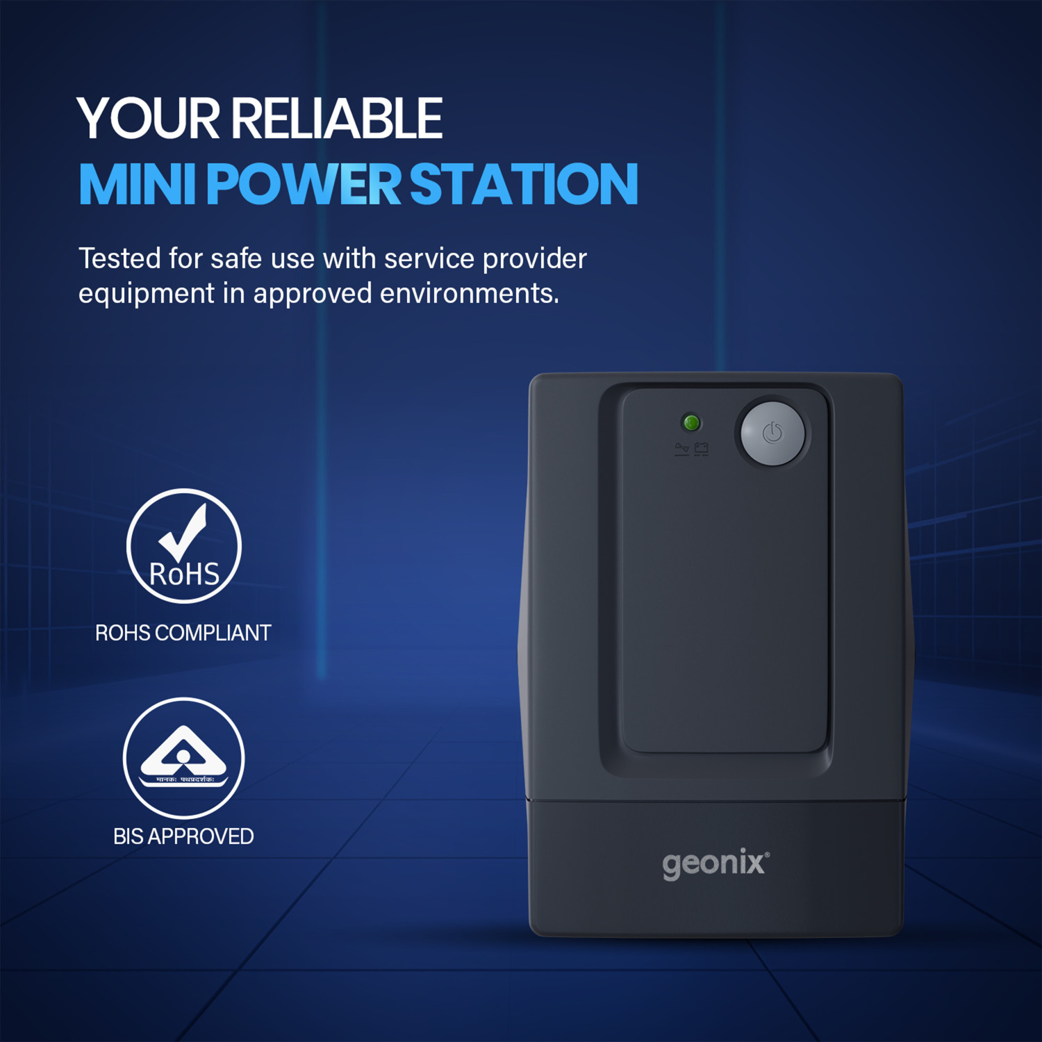 Image of GEONIX GXUPS600VA12 GXUPS600VA12 230 V Line-interactive Tower Model UPS with Overload Protection 3 Outlet Plugs