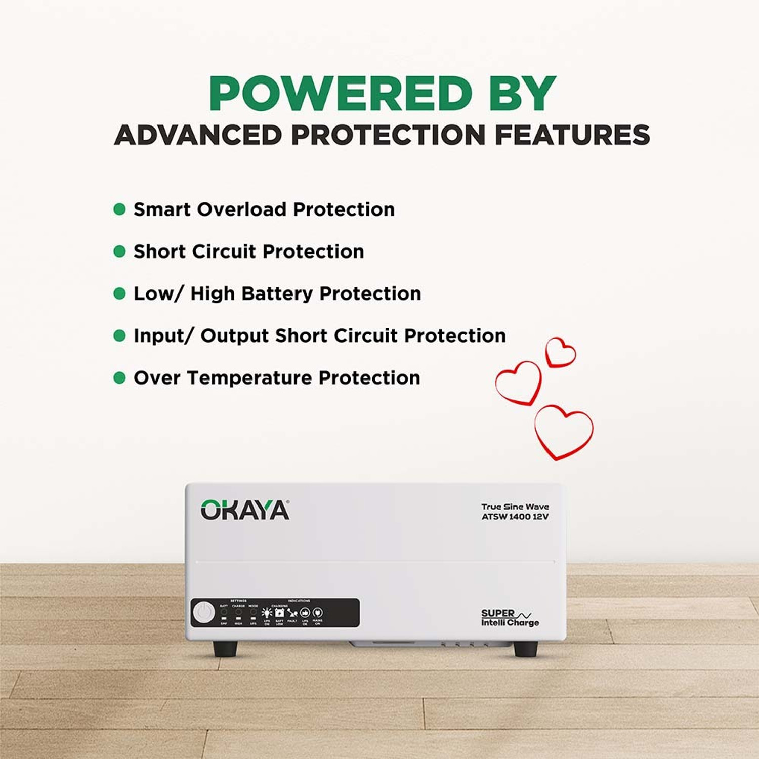 Image of Okaya ATSW 1175VA 12V 220 V Offline /Standby Rack-mount Model UPS with Overload Protection 1 Outlet Plugs