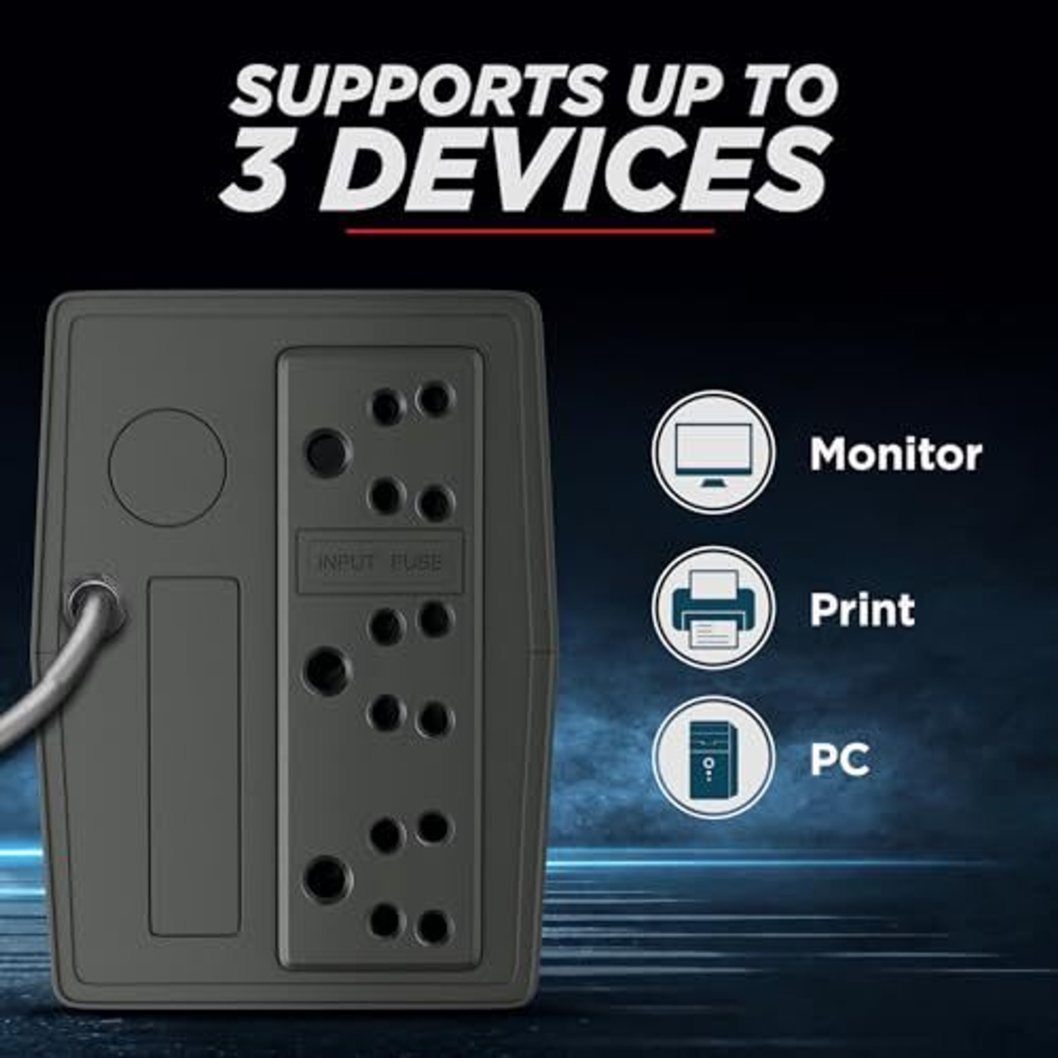 Image of Intex Protector 725 Protector 725 230 V Line-interactive Tower Model UPS with Overload Protection with Digital Display 3 Outlet Plugs