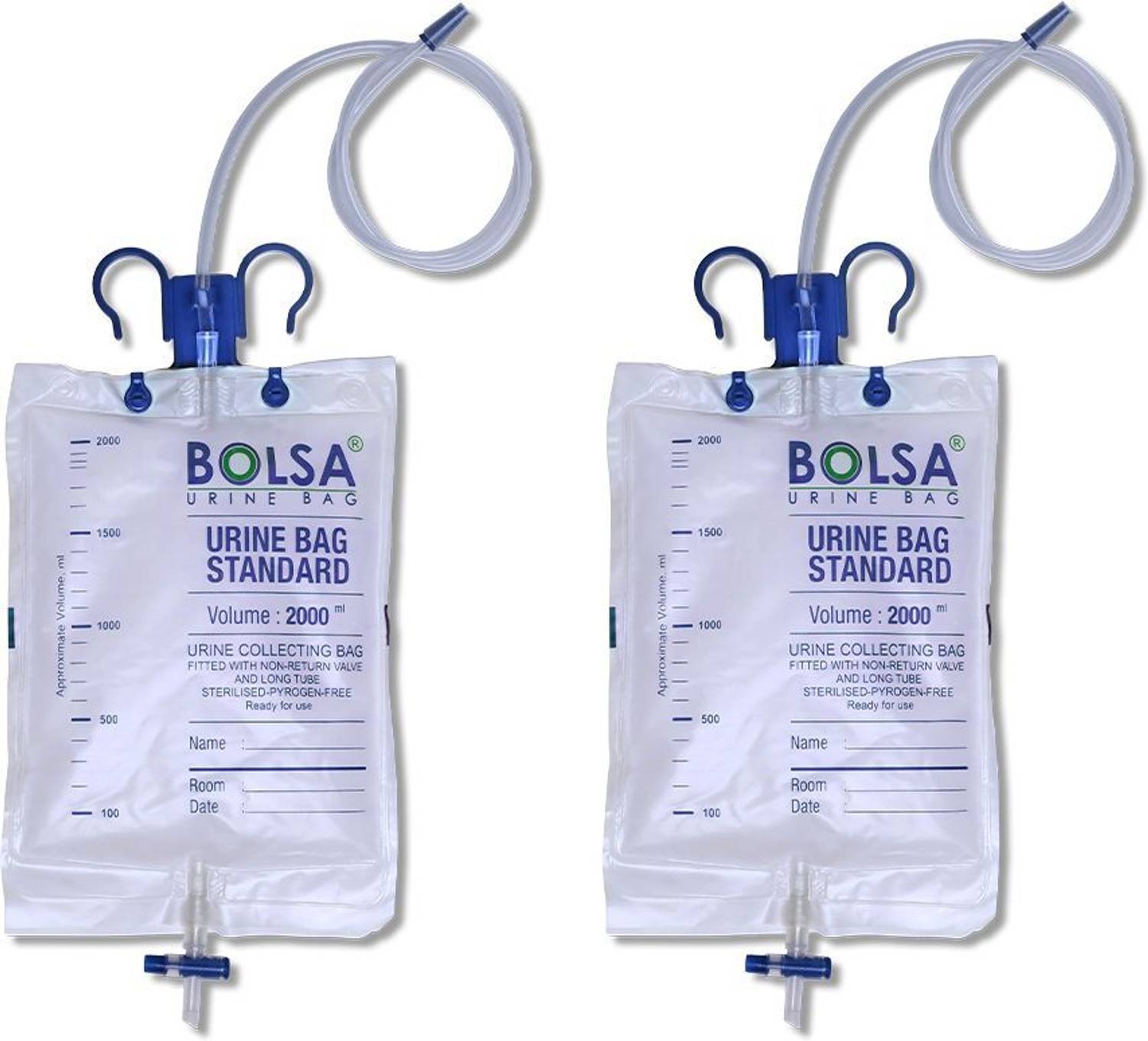 Bolsa Premium Disposable Urine Collection Bag with T-Tap Drainage | Pack of 2 Urine Bag