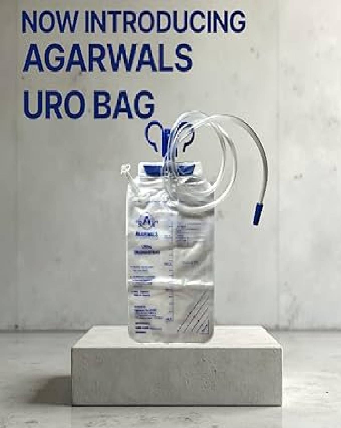 Agarwals Urine Collection Uro Bag with Moulded Handle 2000 ML (Clear) Urine Bag