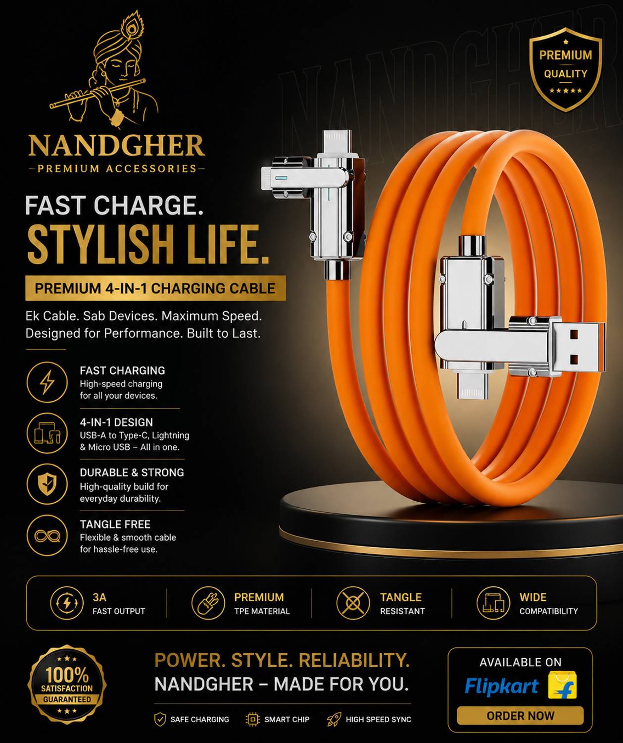 JNSM 4 in 1 Data Cable Fast Charging - Image 2