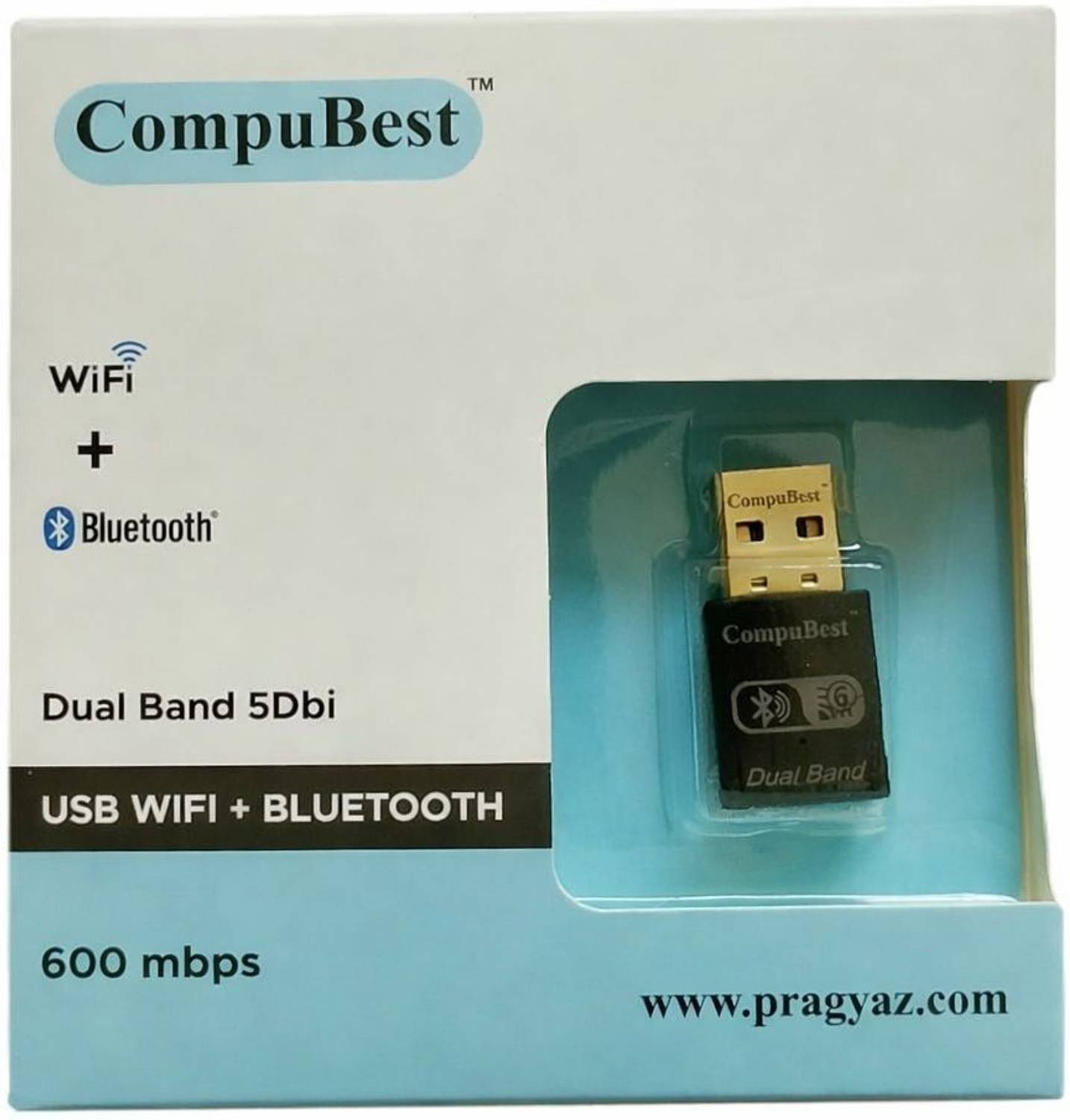 CompuBest Dual Band WiFi 6 + Bluetooth USB Adapter - Image 1
