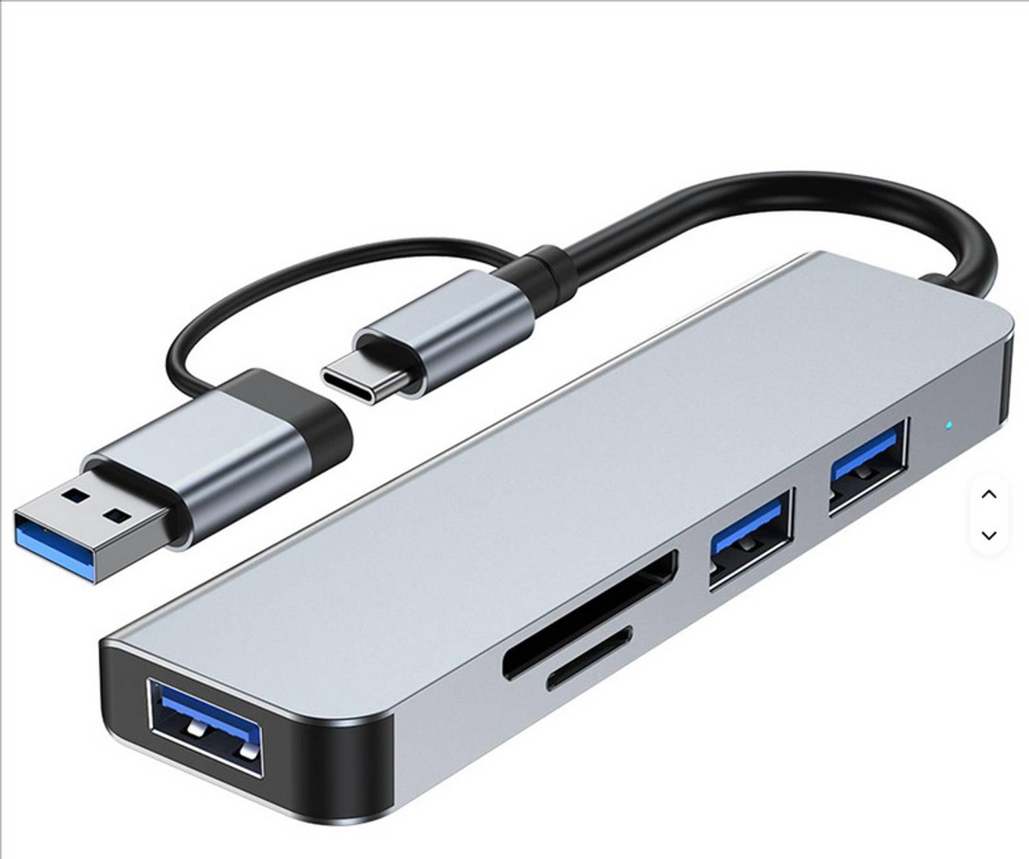THE MOBILE POINT 5 IN 1 Usb3.0 & Type-C To SD/TF+USB3.0 Hub 5 Gbps Transfer Compatible with Type-C laptops, Tablets & Smartphones USB Hub, Laptop Accessory, Card Reader, Expansion Card
