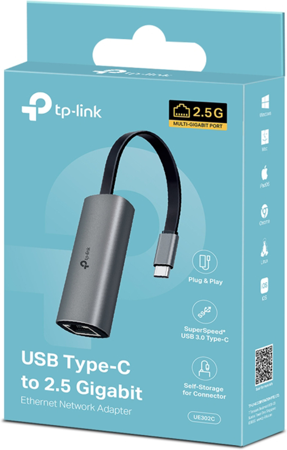 Image of TP-Link UE302C Ultra-Speed USB 3.0 Type-C to 2.5 Gigabit Ethernet Network Adapter USB Adapter