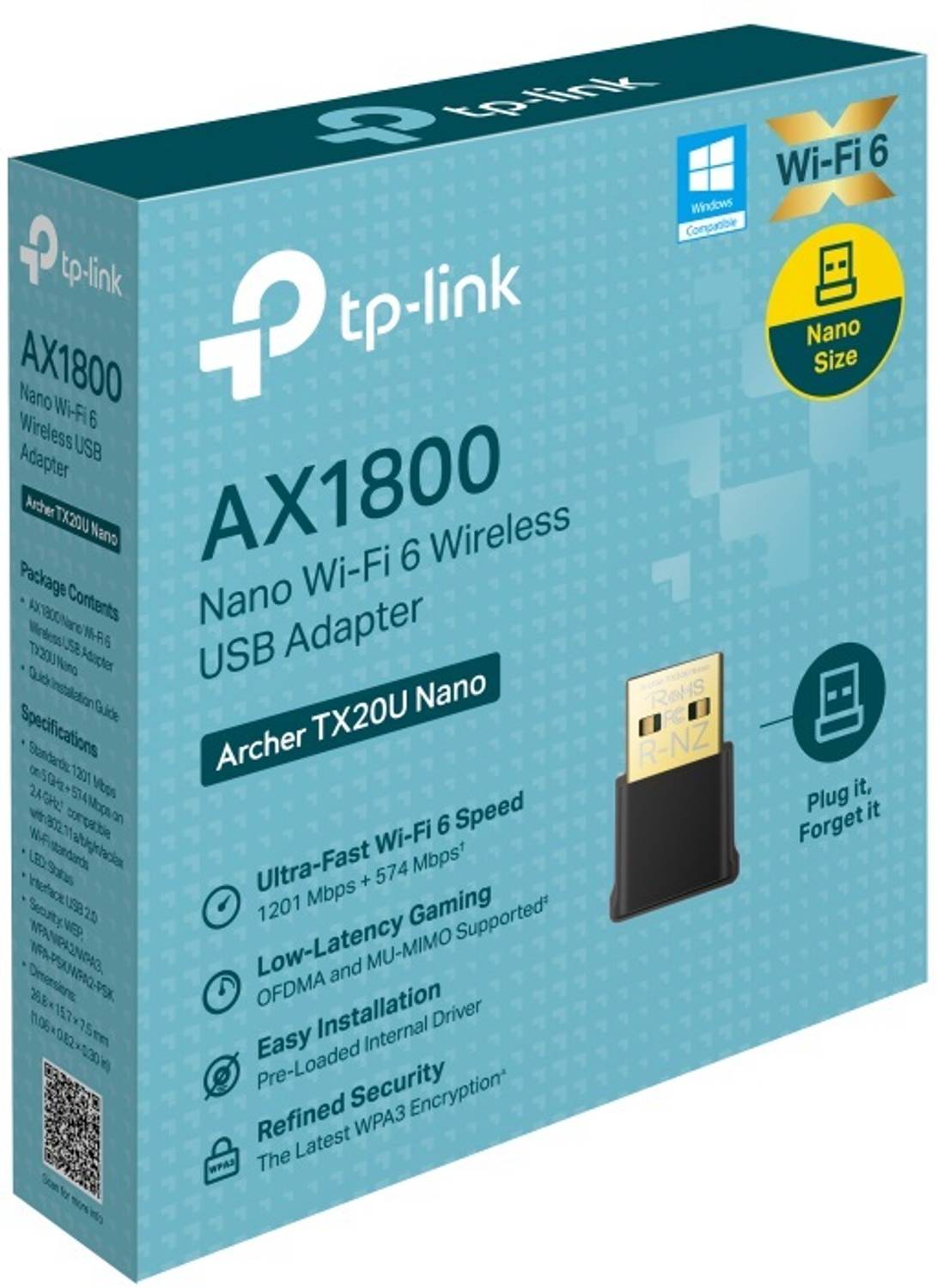 TP-Link Archer TX20U Nano AX1800 Dual Band Wi-Fi 6 USB Adapter - Image 2