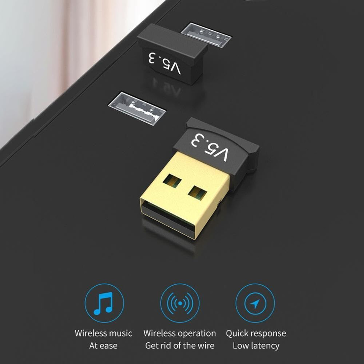 Image of Sancy Bluetooth 5.3 USB Adapter Dongle for PC /Laptop - Wireless Receiver with USB USB Adapter