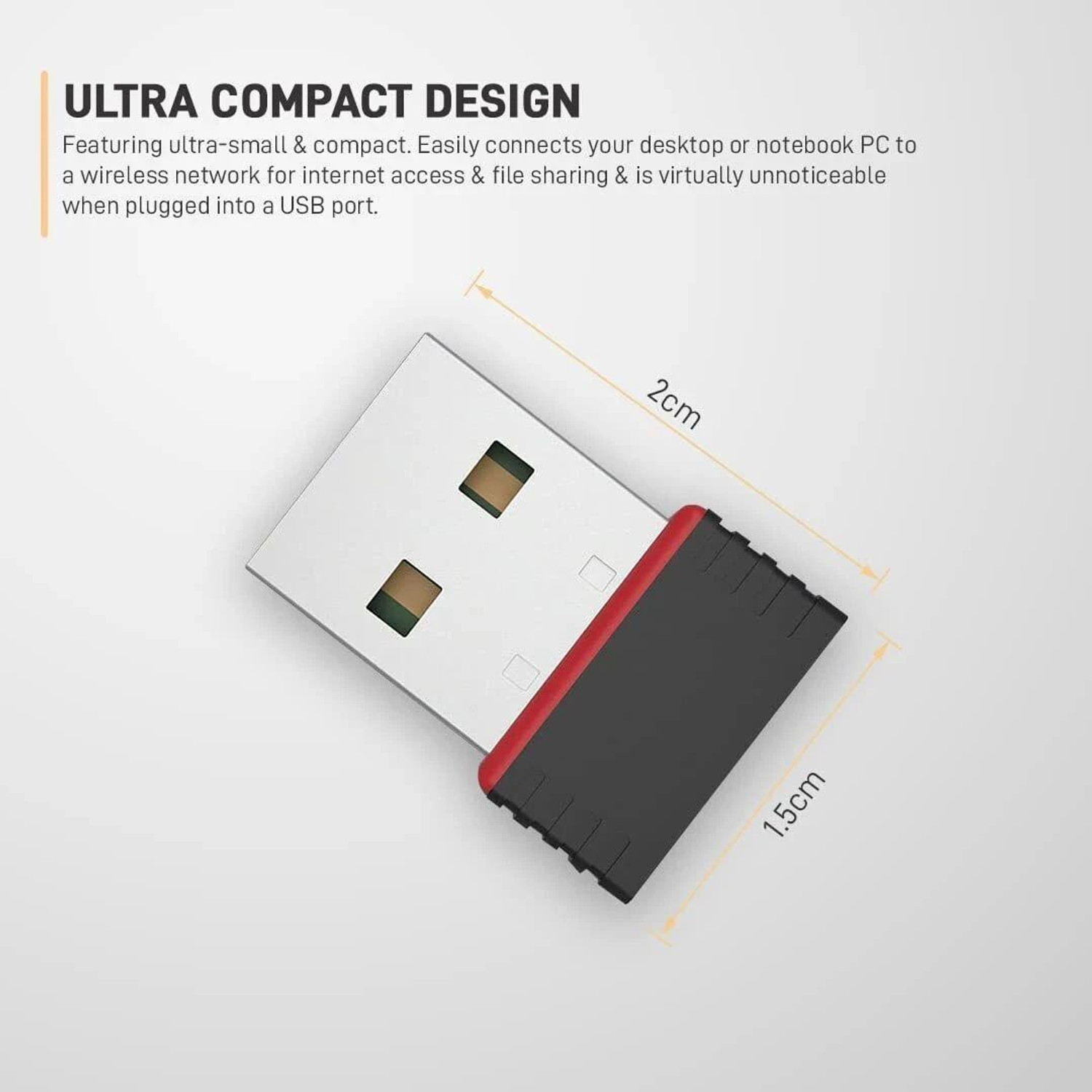 Image of USB WiFi Dongle Supports wireless roaming technology for high-efficient wireless connections. USB Adapter