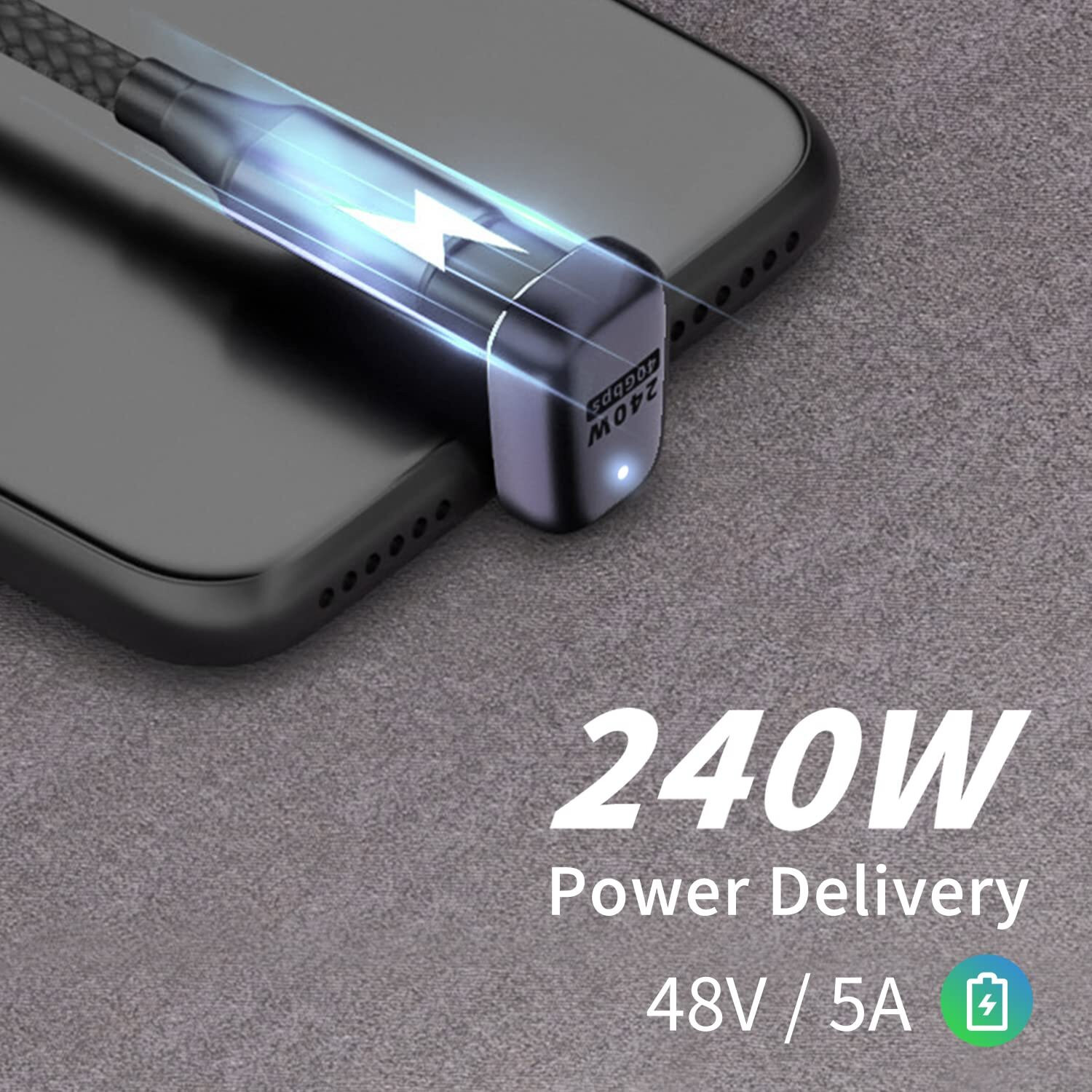 Image of atdaraz 180 Degree USB C Adapter 240W, U Shape USB C Adapter 40Gbps, USB C Extender Connector Support 8k Video Audio Display for Laptop, MacBook, Thunderbolt 4 /3 Laptop Accessory