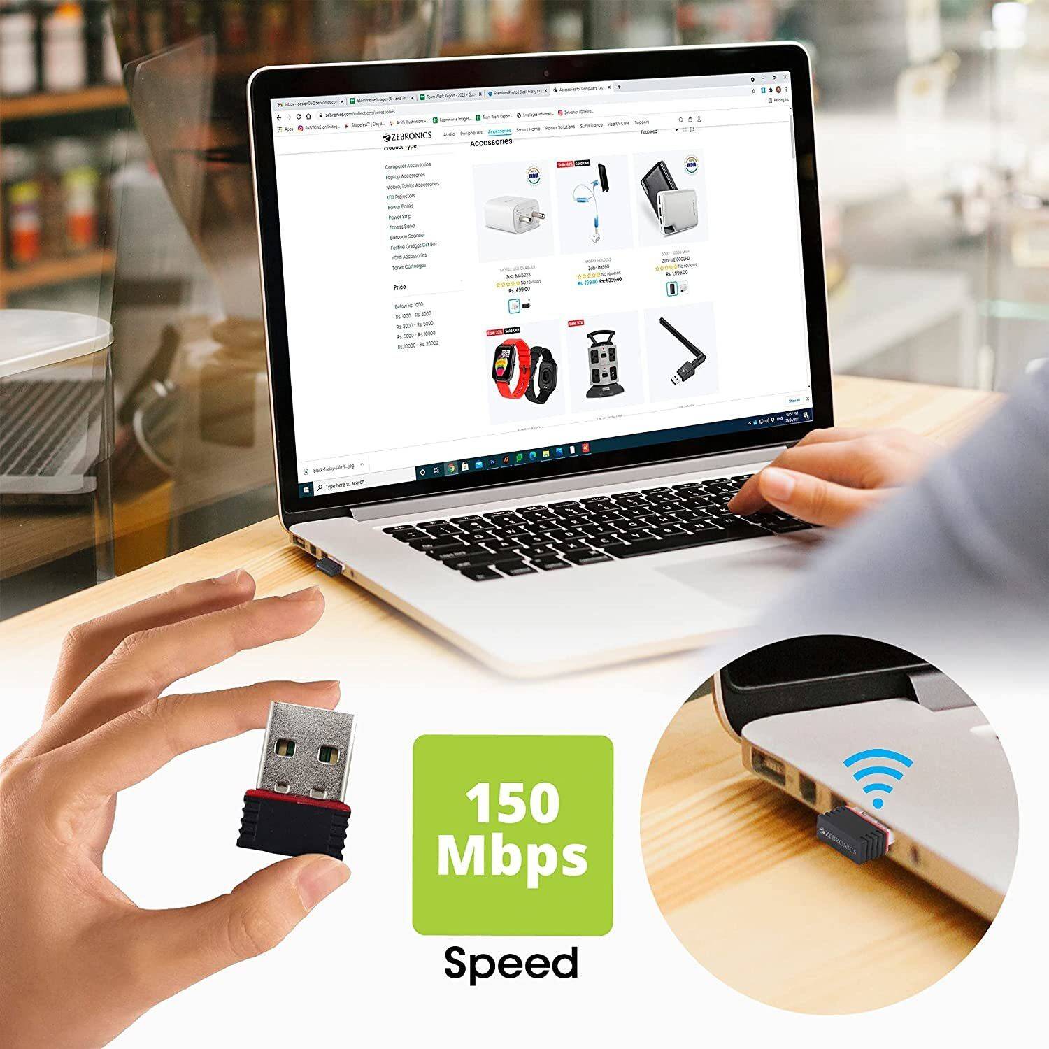 ZEBRONICS ZEB-USB150WF1 WiFi Mini USB Adapter - Image 3