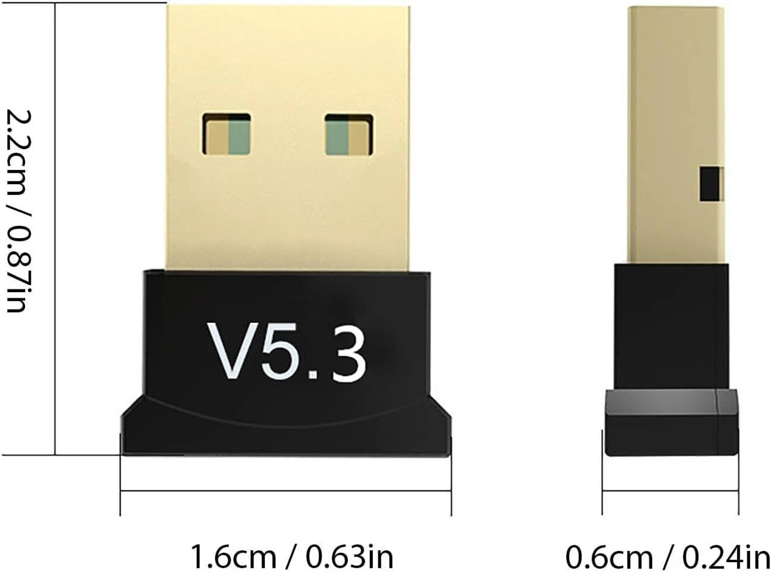 Image of OfPrises Bluetooth Dongle 5.3 For Desktop Laptop Computer 10m Network Adapter USB Adapter