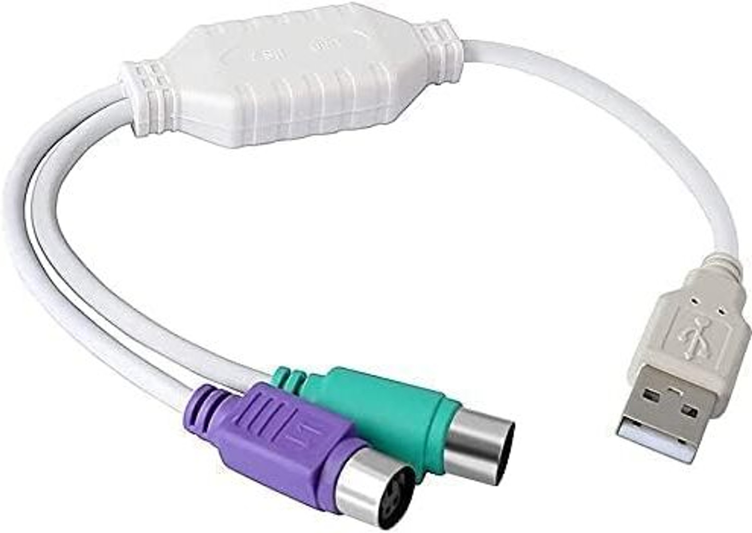 Image of ULTRABYTES USB to PS /2 Active Adapter for Keyboard and Mouse USB Adapter