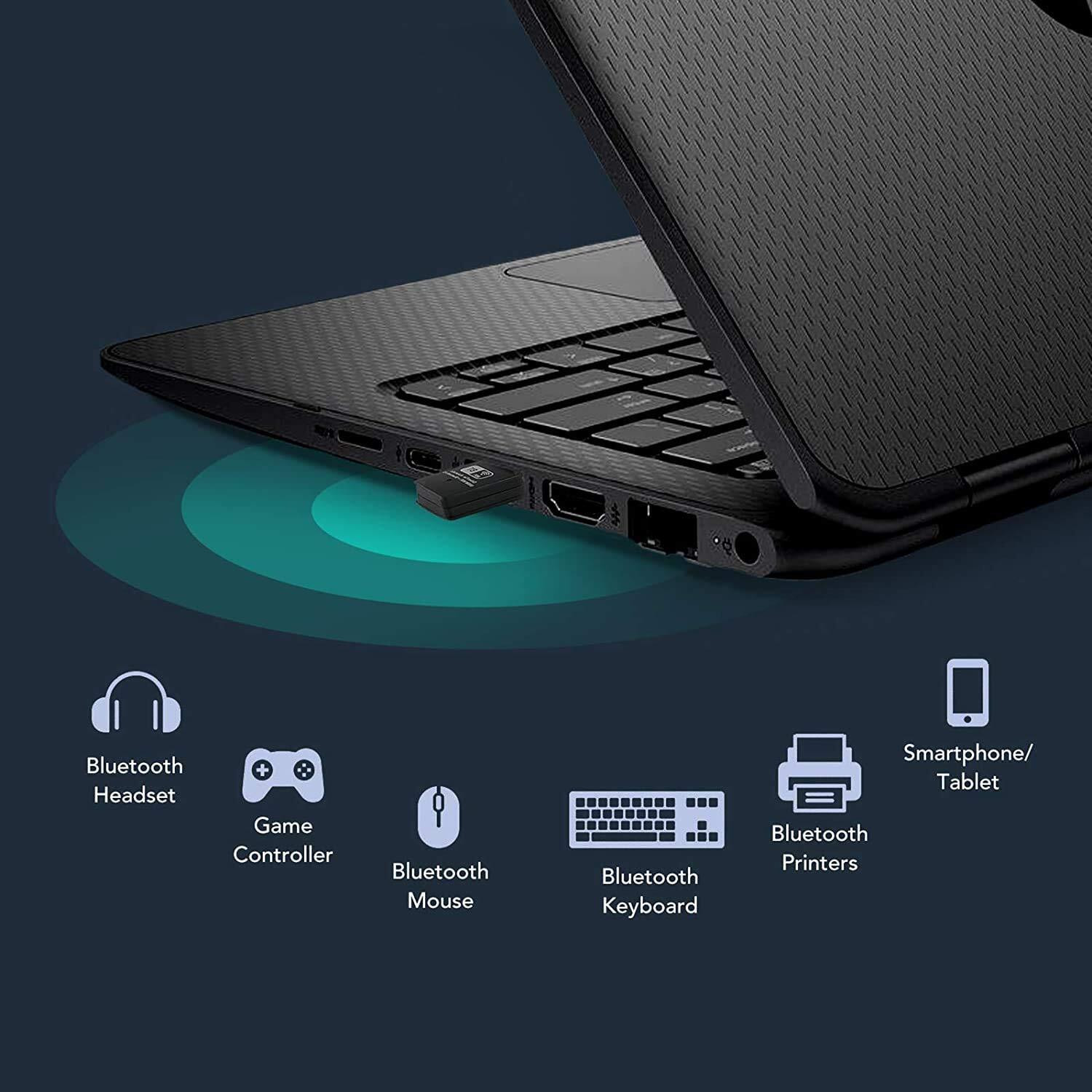 Image of HITRIME WiFi and Bluetooth Adapter for PC /Laptop /Desktop USB Adapter