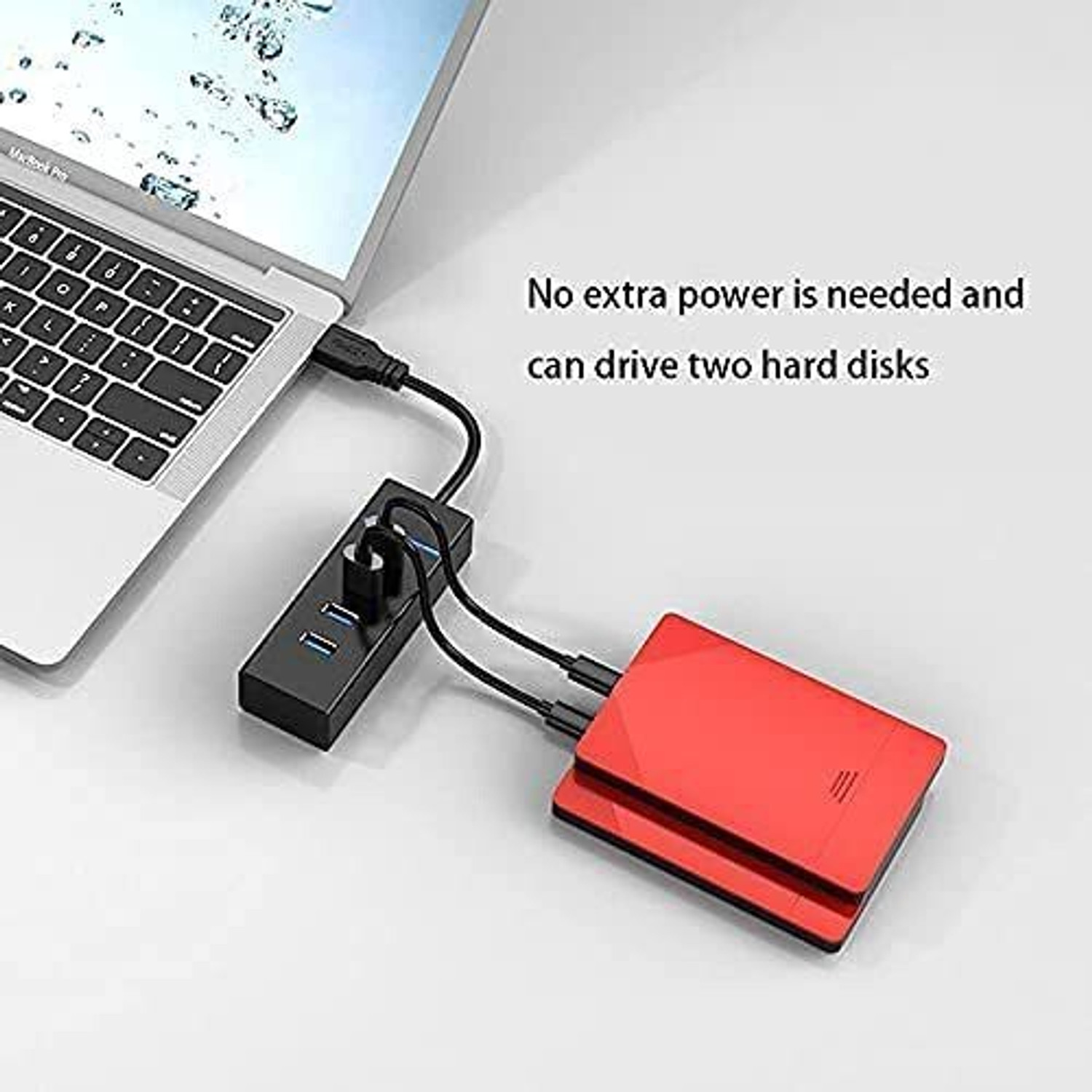 Image of Hybite 4 Port USB HUB SuperSpeed 3.0 Portable Mini-Hub For Pendrive, Mouse, Keyboards, Camera, Mobile, Tablet, PC, Laptop, TV Etc USB Hub