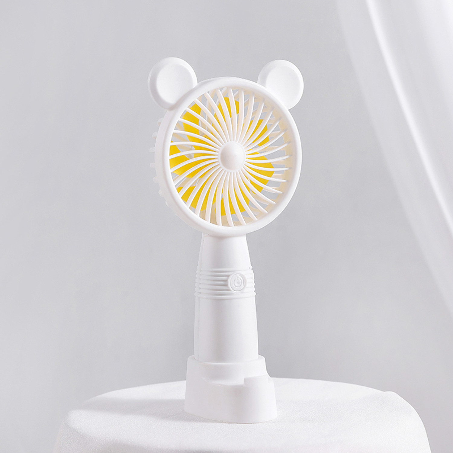 Image of MZ M3 (PORTABLE RECHARGEABLE USB FAN) 3 Speed Mode High Speed with 1200mAh Battery M3 Mobile Stand USB Fan