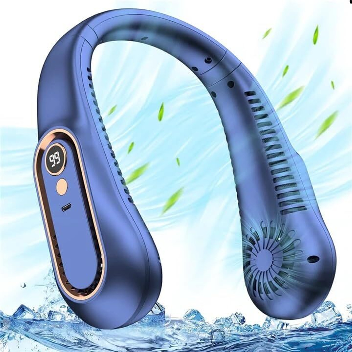 Image of Solisca Neck,Air Conditioner Fan Cooling Plate 4400mAh Rechargeable Battery Operated Mini Portable 3 Speed mode Built-in Battery Rechargeable USB Fan