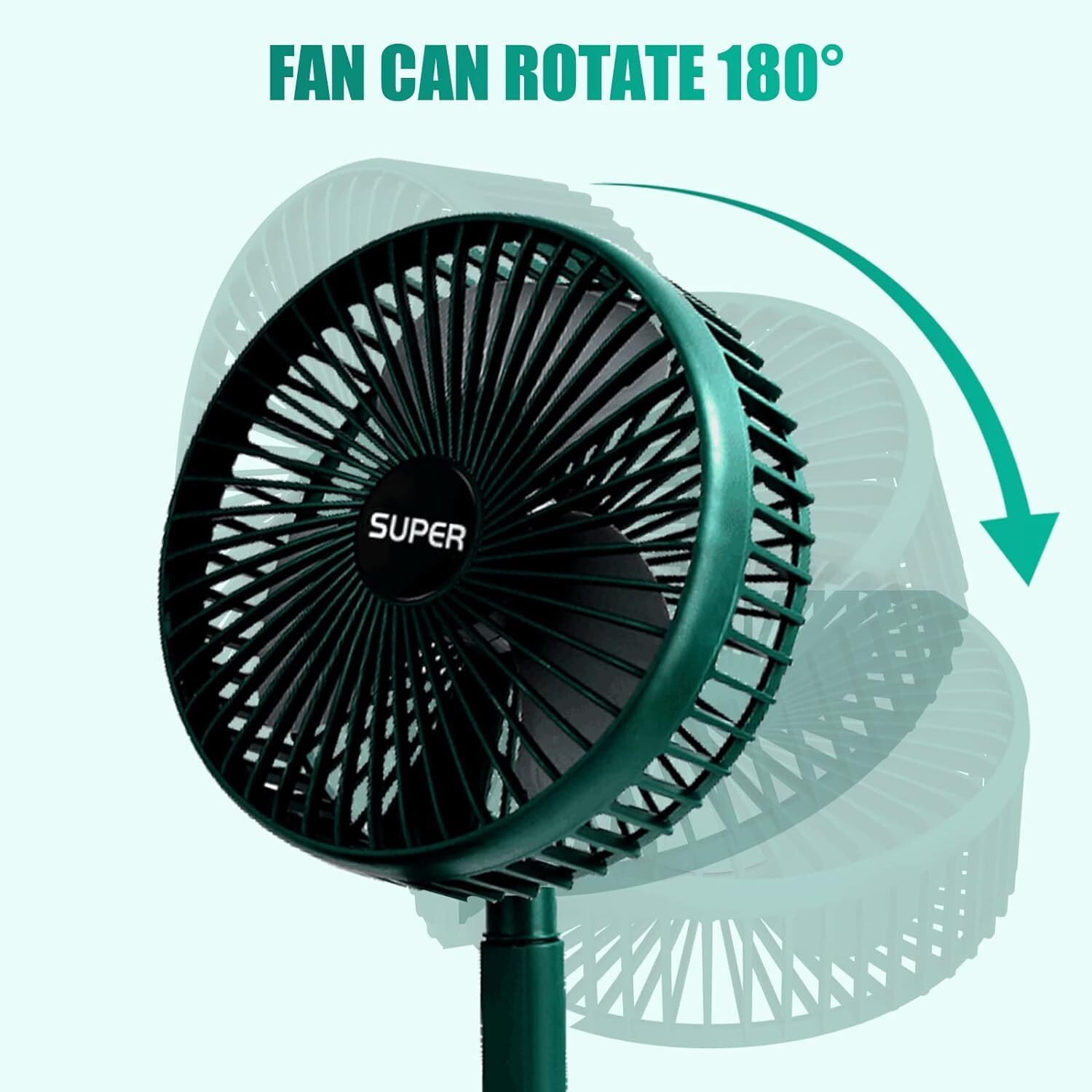 Image of Viraan Green Foldable Fan Portable Table Fan for Home and Office green foldable fan 11 USB Fan