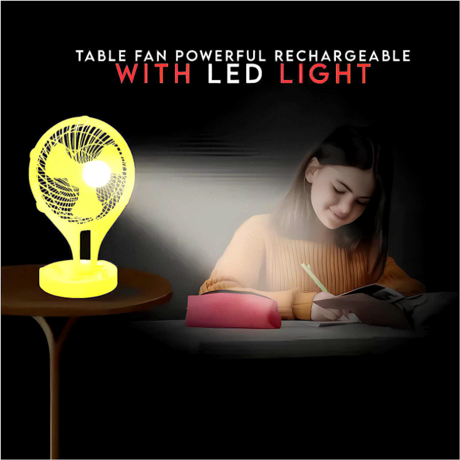 Image of ROAR Wind Cool Fan: 6 Steps, 2000mAh Battery, High Speed, LED, Multiple Colors vp76 CF-907 Wave FanFoldable USB Mini Hand Fan: Portable Cooling with Light USB Fan
