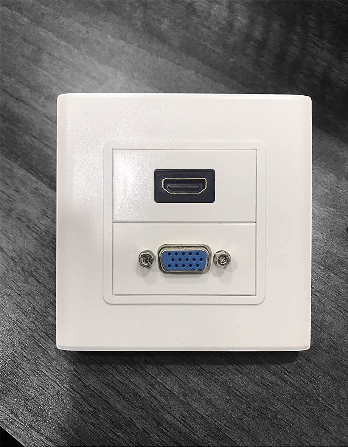 Image of VOOCME HDMI /VGA Multimedia Modular Wall Socket Face Plate Socket Plug Jack Cable or Adapter for Home /Office. HDMI Connector