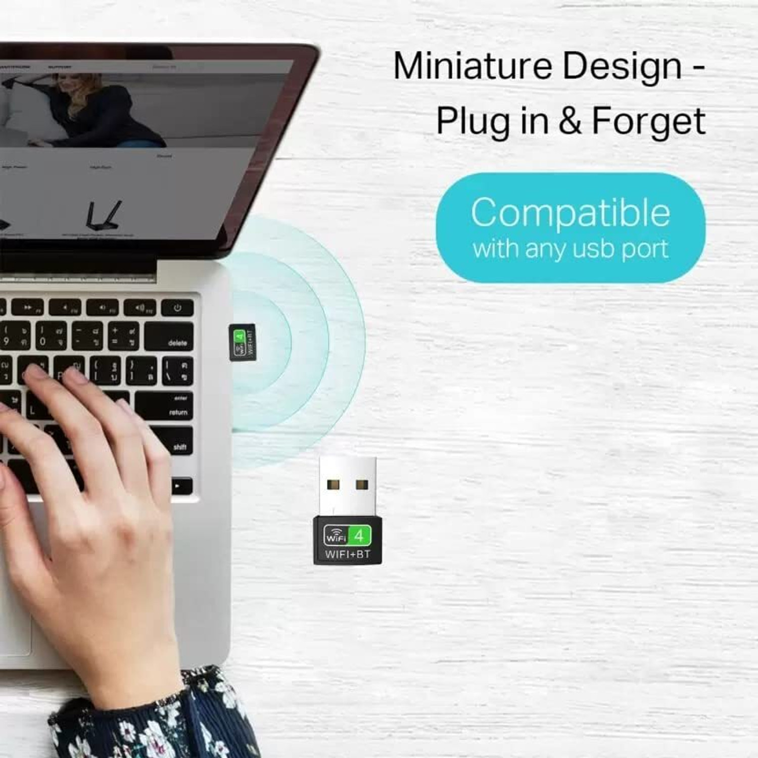Image of XIKKART Bluetooth and WiFi Adapter for PC /Laptop /Desktop, WiFi Bluetooth Dongle 2 in 1 USB Adapter