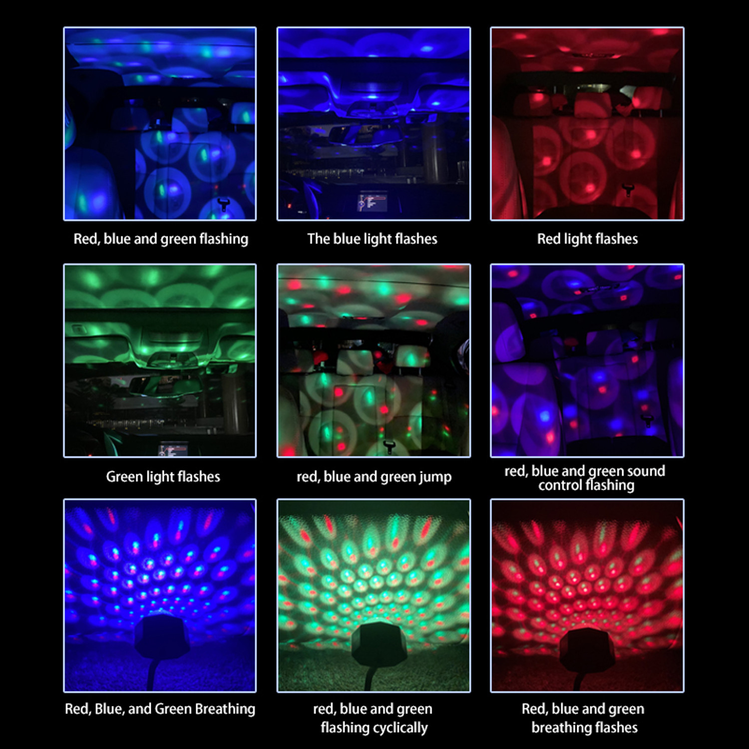 Image of WRADER USB Car DJ Light with Multi Functional Light Modes Disco Light for Cars and Home Shower Laser Light