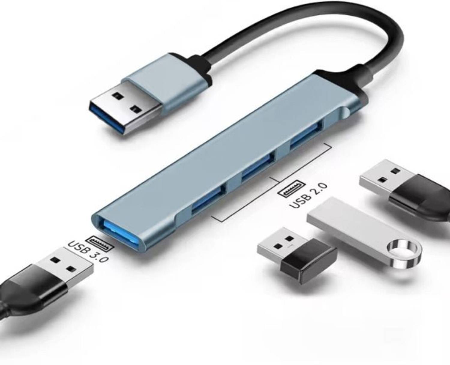 Aliens 1xUSB 3.0 & 3xUSB 2.0, 5Gbps Speed, Compatible with PC, Laptop, HDD, Speaker Multiport Adapter 4-in-1 USB Hub Splitter Extender, USB Hub