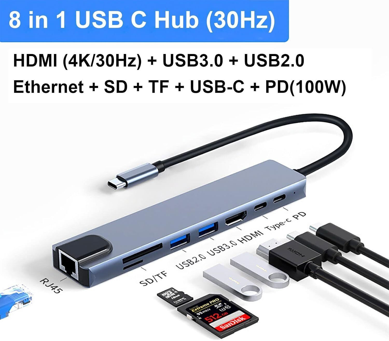Image of FORMONIX 8 Ports Superfast Dual USB Hub, Multiport Adapter, High-Speed Connectivity High Speed 8 Port USB Hub 3.0 Super Speed| Mini Hub Powered for Desktop USB Hub