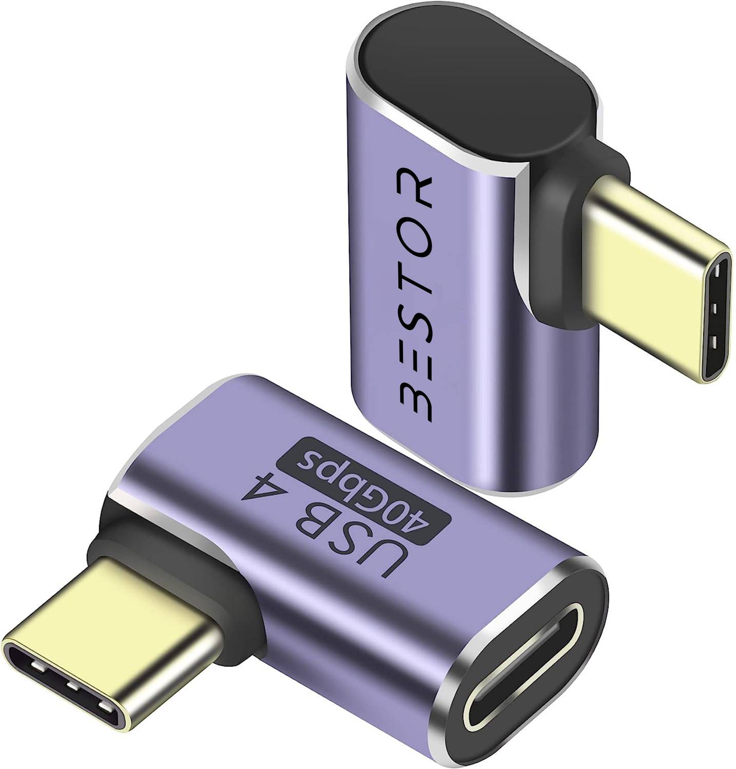 Bestor 90 Degree Type-C Male to Female Adapter Right Angle USB