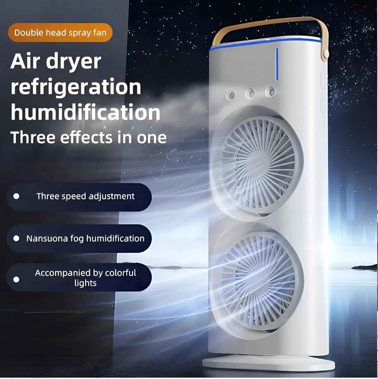 Image of Woomzy Table Fan Rechargeable Table Fan with LED Light High Speed Fan for Home Ultra High Speed 1400 mm Table Fan