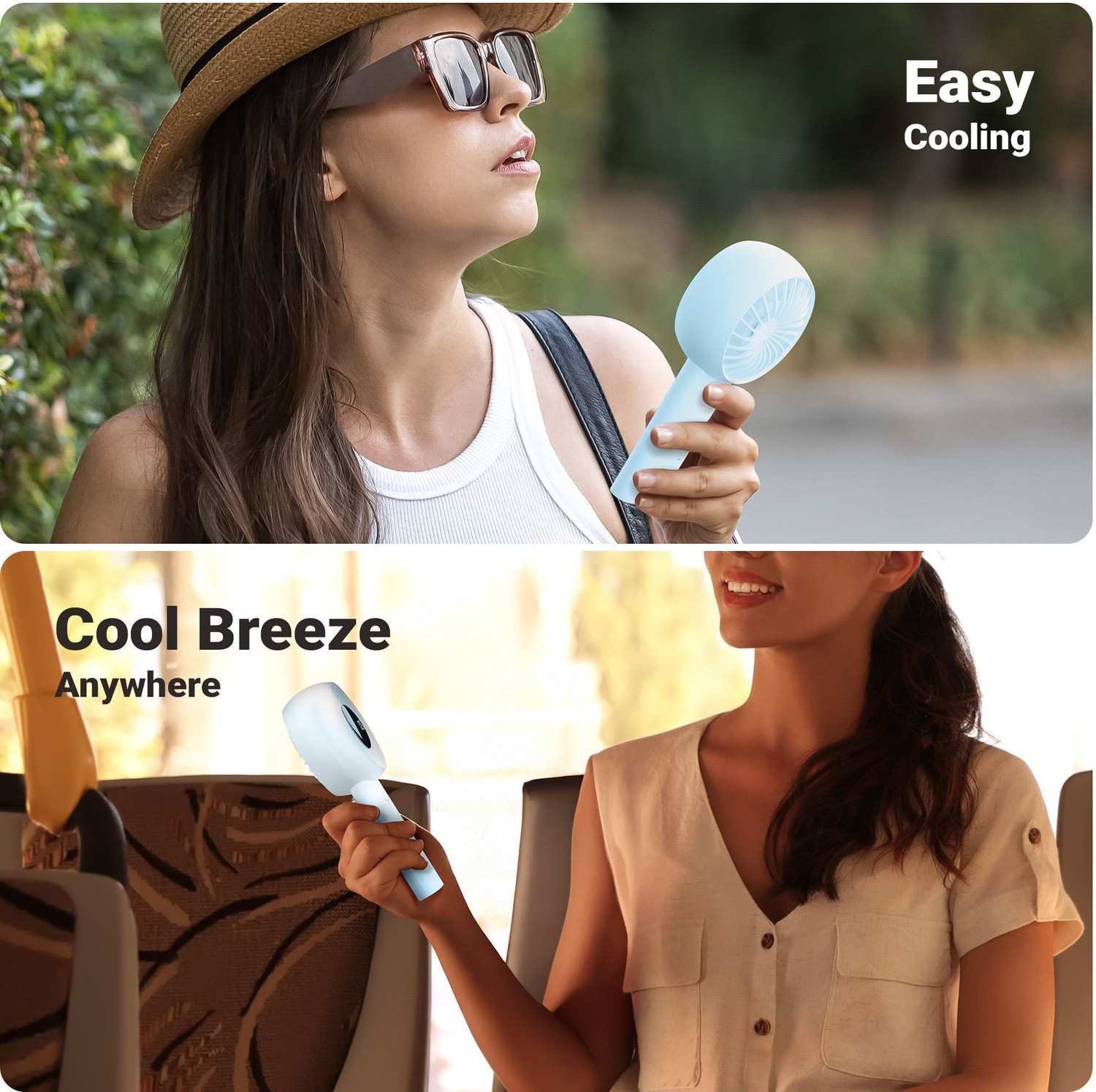 Image of ZEBRONICS Portable Hand Fan, Upto 12h Backup, 3600mAh Rechargeable Battery, 5 Speed Modes, Zeb-Heat Buster 200 USB Fan