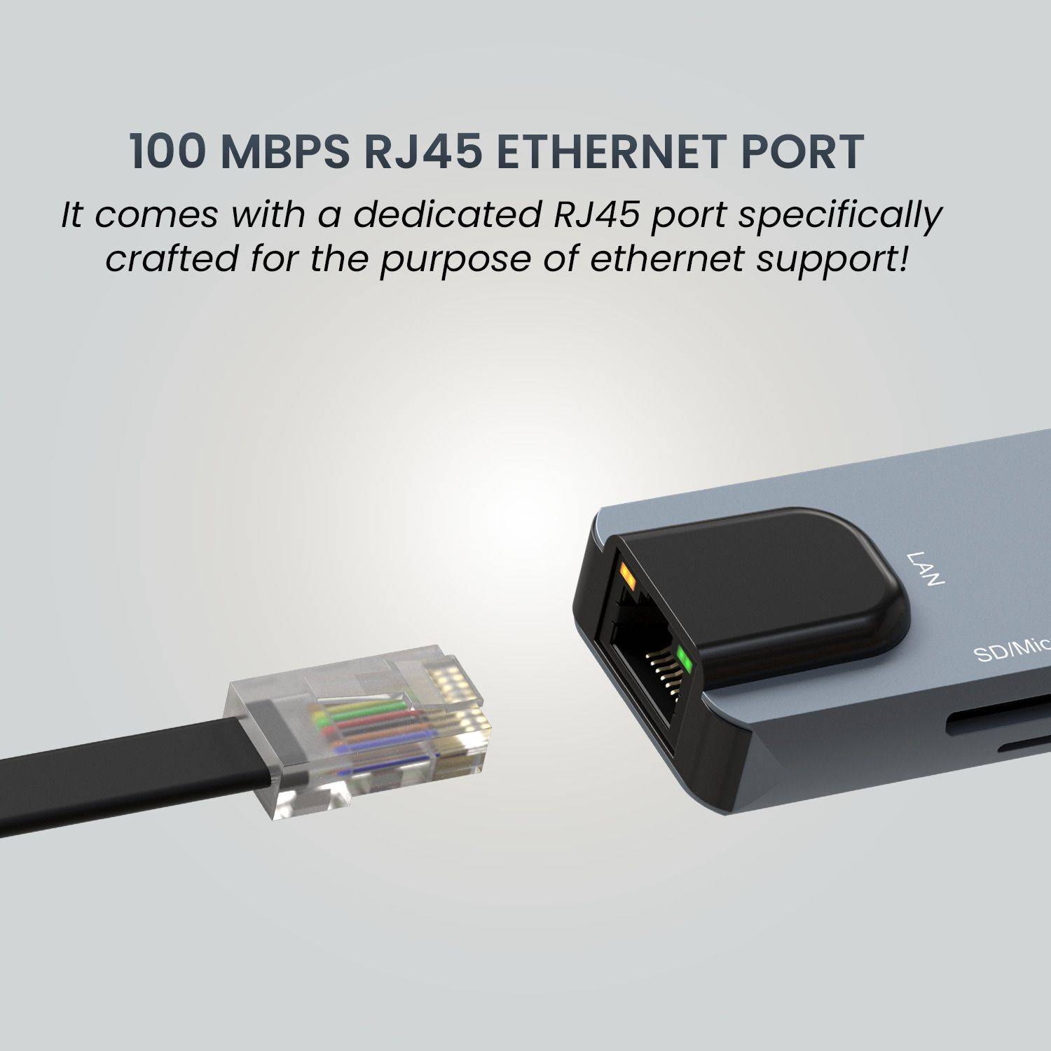 Portronics Mport 8 USB-C Hub, 8 Port, HDMI, Ethernet, USB, Card - Image 3